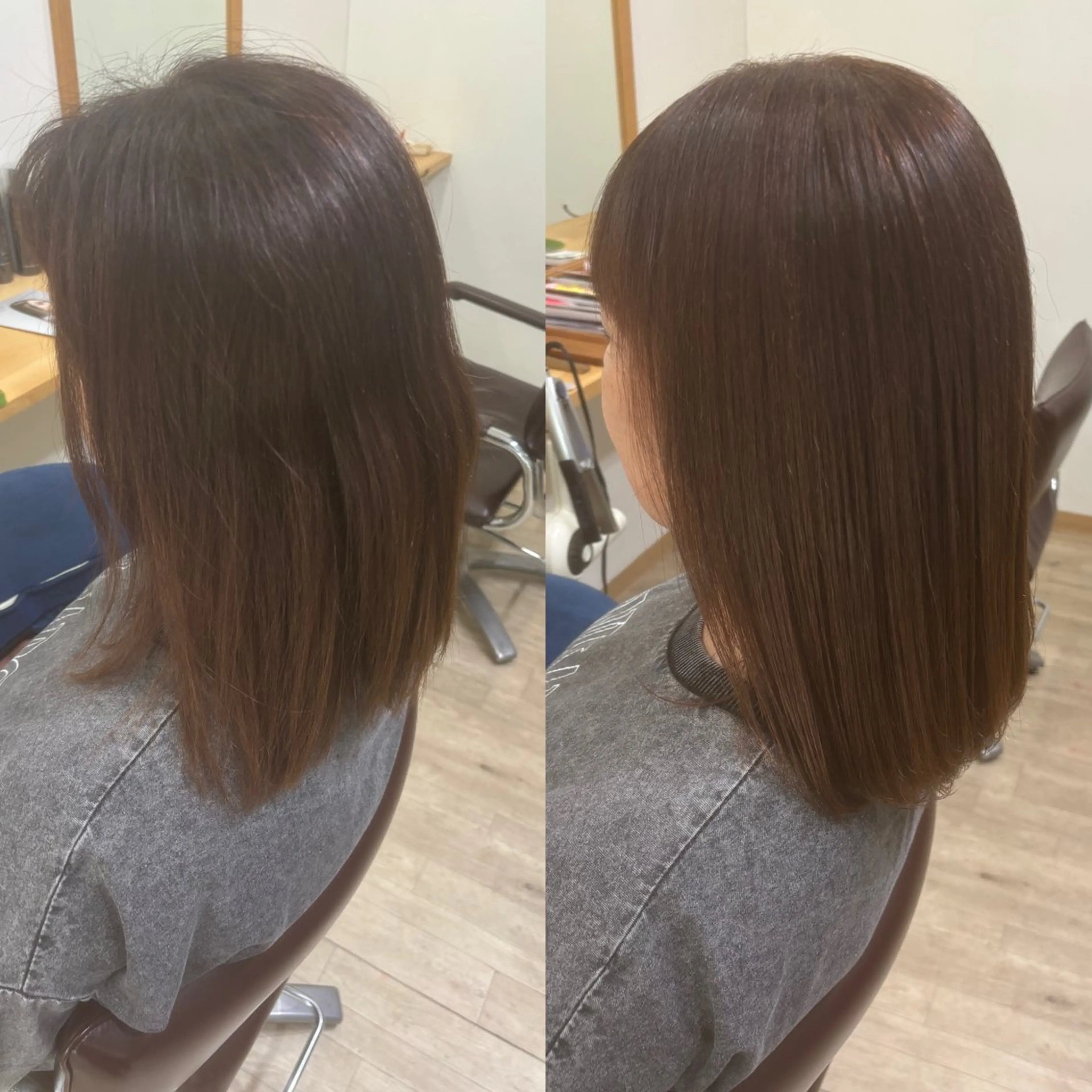 ミディアム 縮毛矯正 安成夏音 モデル募集中のヘアスタイル