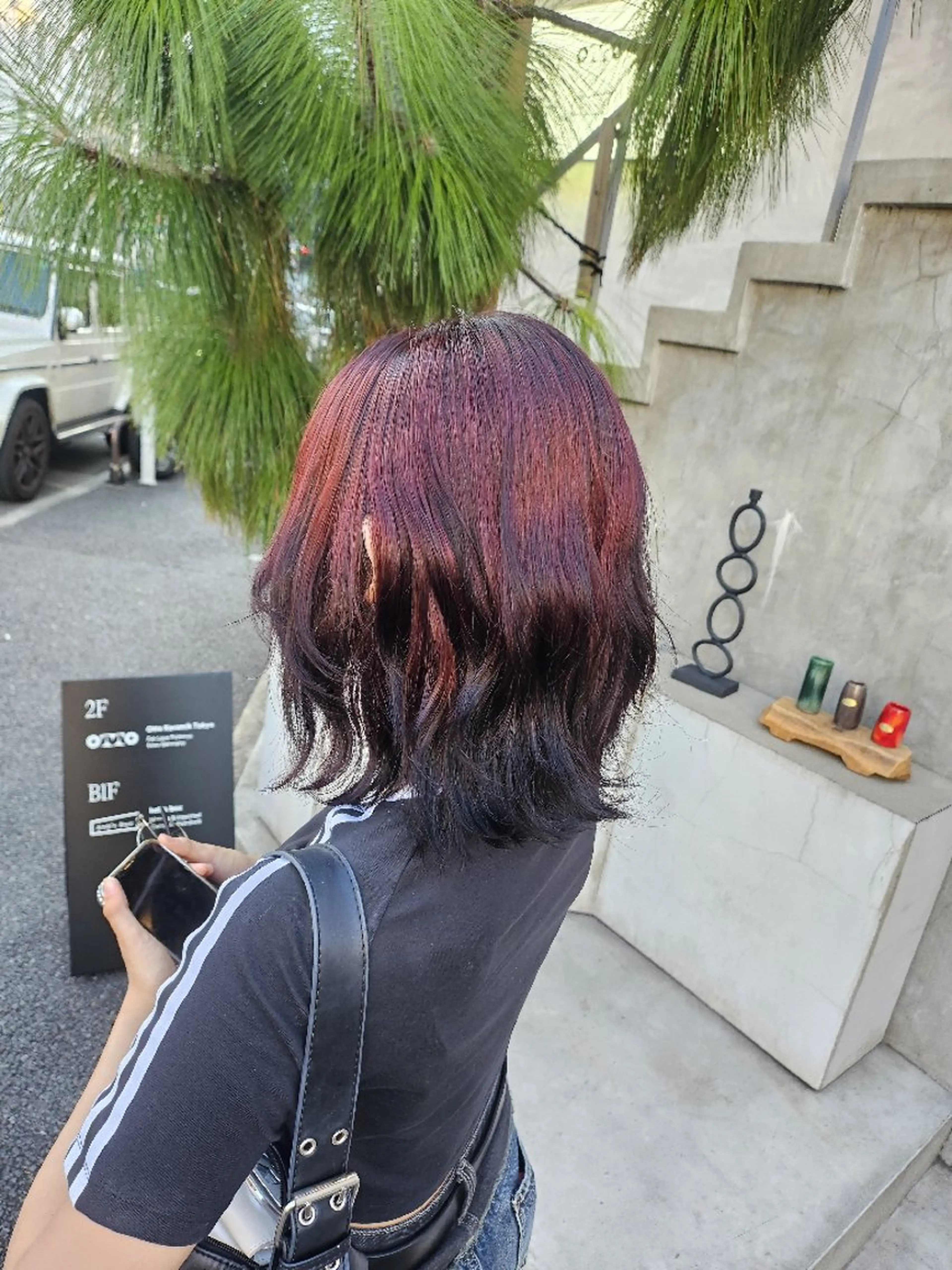 ミディアム カラー デザインカラー ヘアカラー トリートメント かりん/LeeLee /原宿/ハイトーンのヘアスタイル