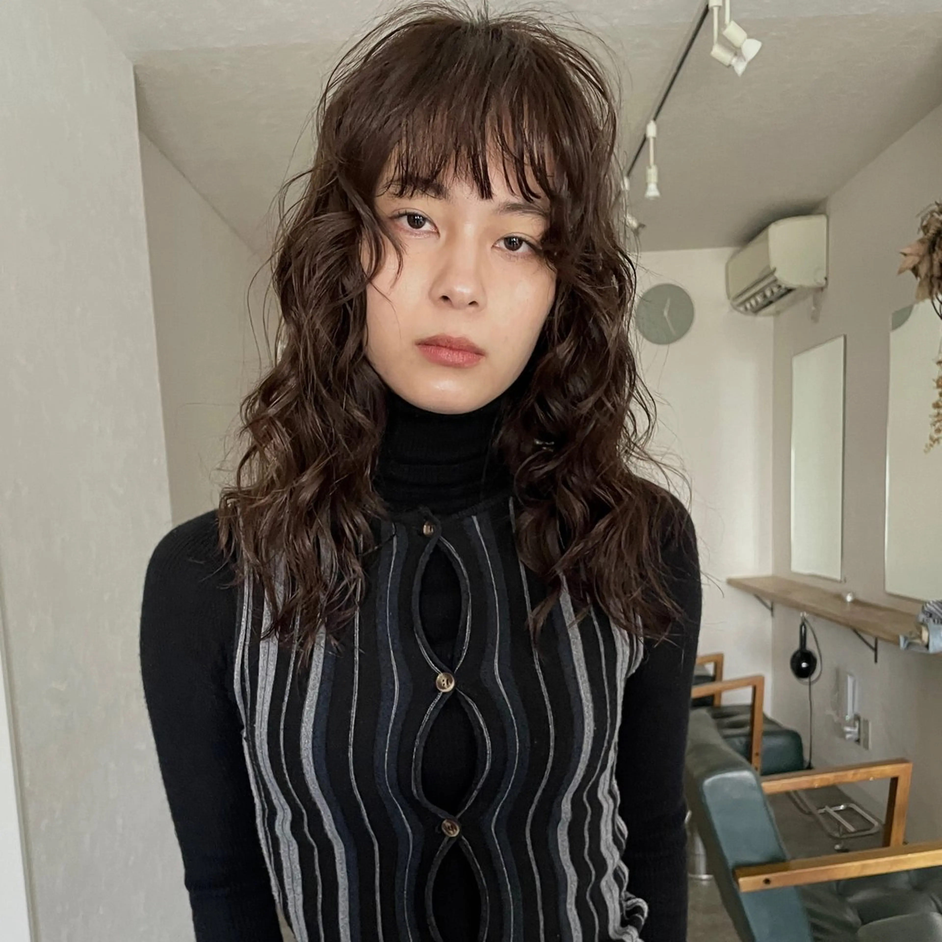 セミロング パーマ レイヤーカット カット パーマ トリートメント 野村矩樂/パーマ /縮毛矯正のヘアスタイル