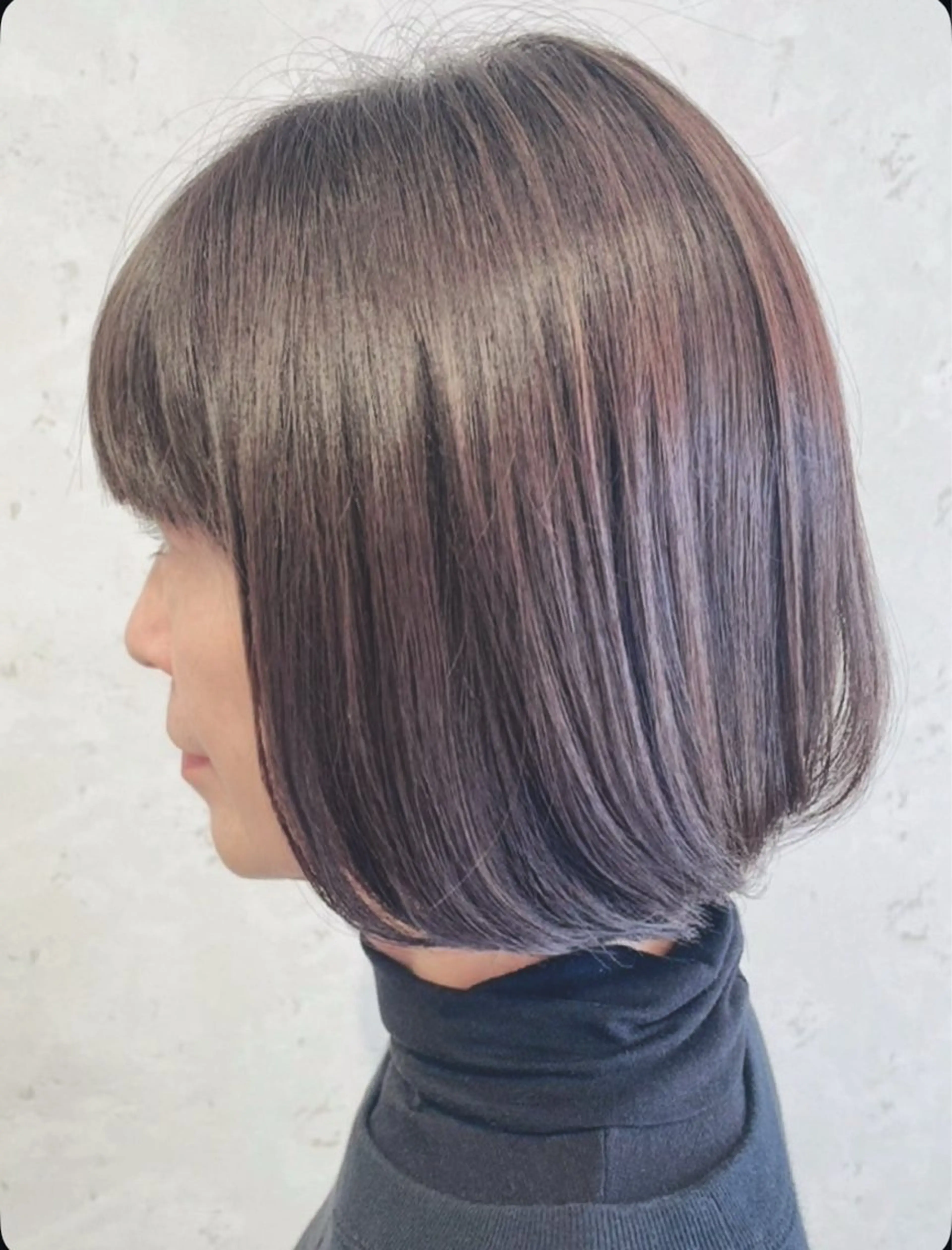 ショート カラー ワンレンボブ ボブ 藤田 美香のヘアスタイル