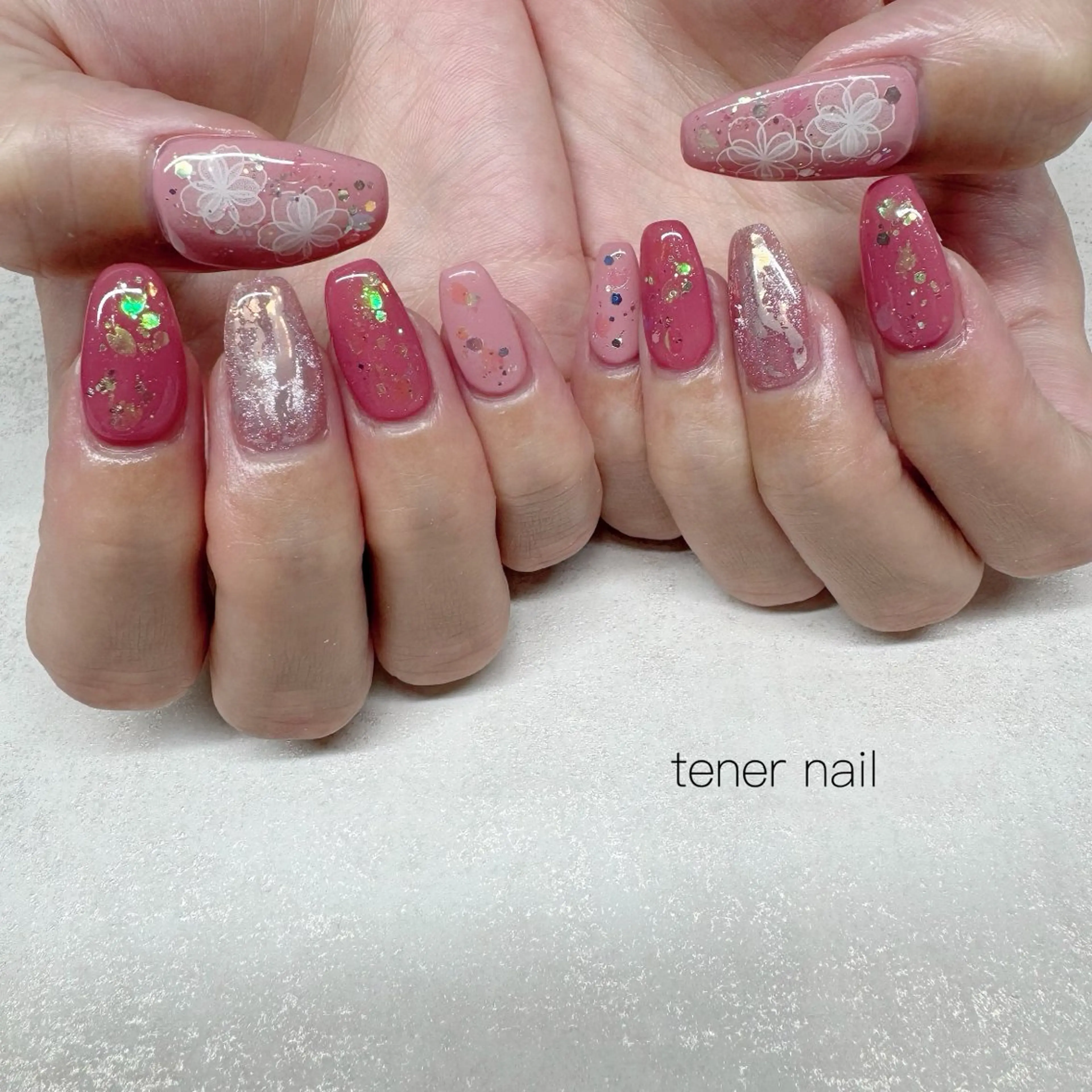 ネイル フラワーネイル ハンドネイル tener  nail  テネルネイル所属・テネルネイル tener nailのネイルデザイン