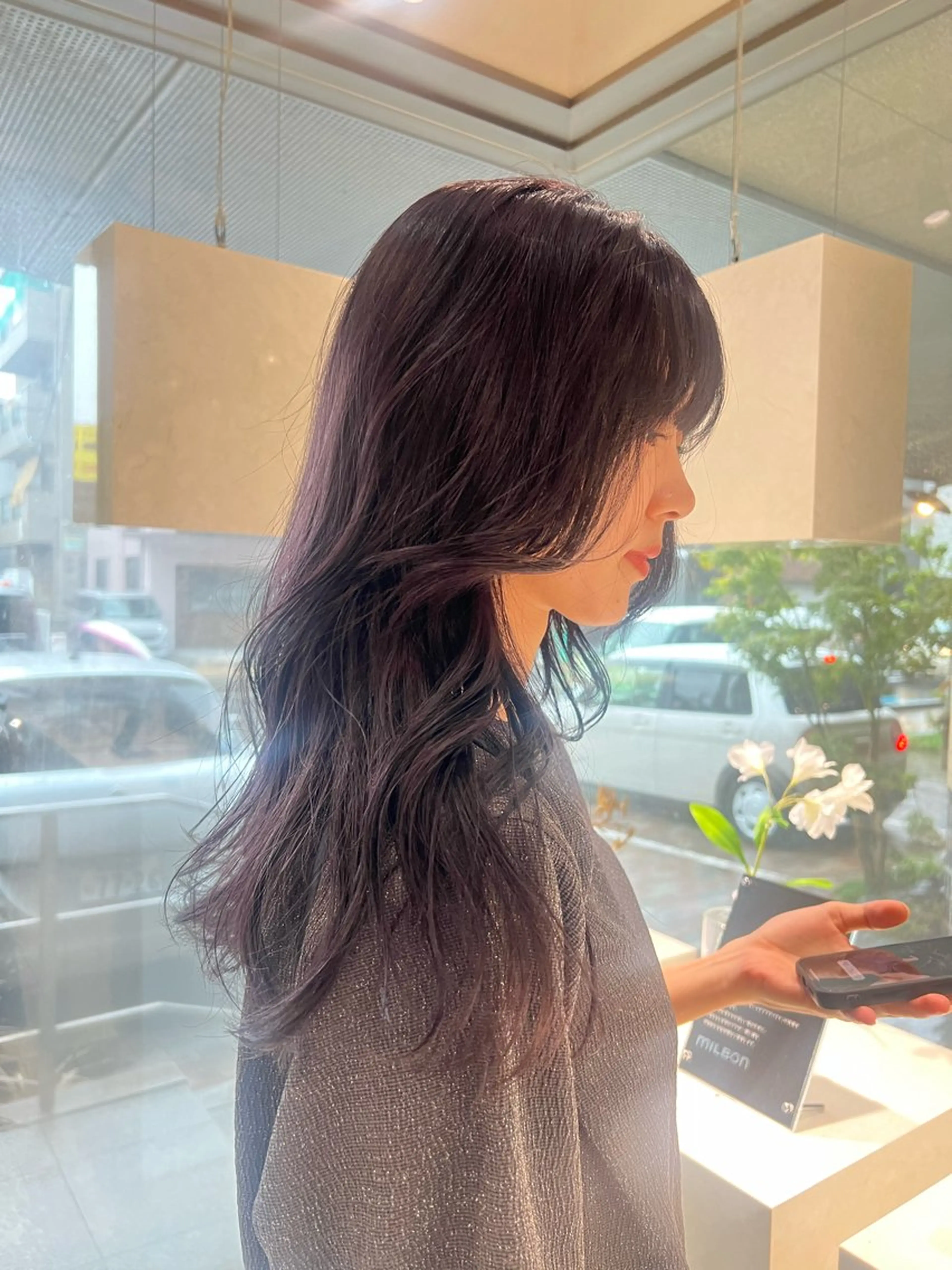 ロング カラー ラベンダーカラー レイヤーカット incanto by hands所属・鹿児島美容室 NATSUKIのヘアスタイル