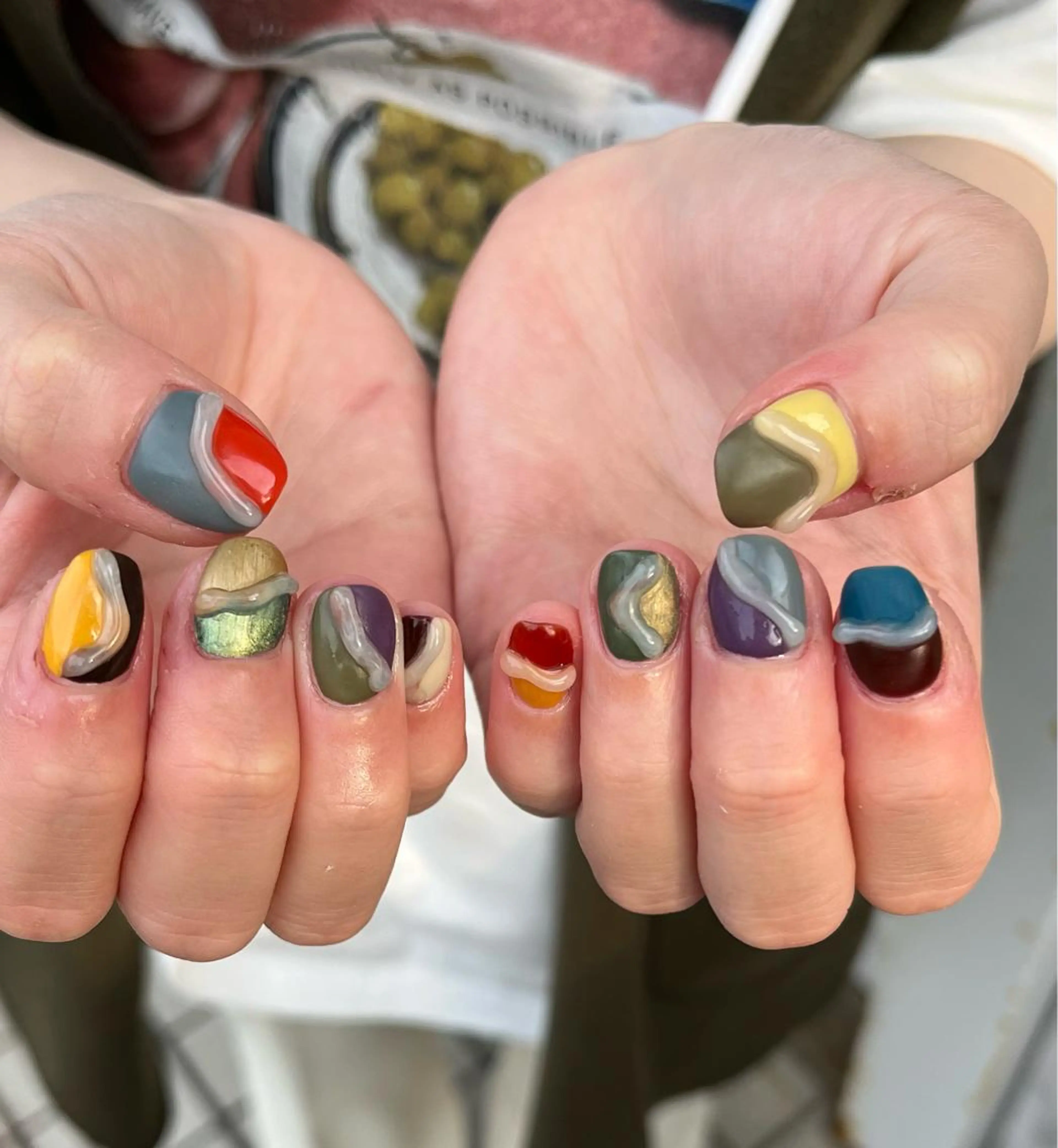 ネイル マットネイル ぷっくりネイル ハンドネイル フットネイル para ☀︎ sol by BECK所属・Para Sol nail　Maoのネイルデザイン