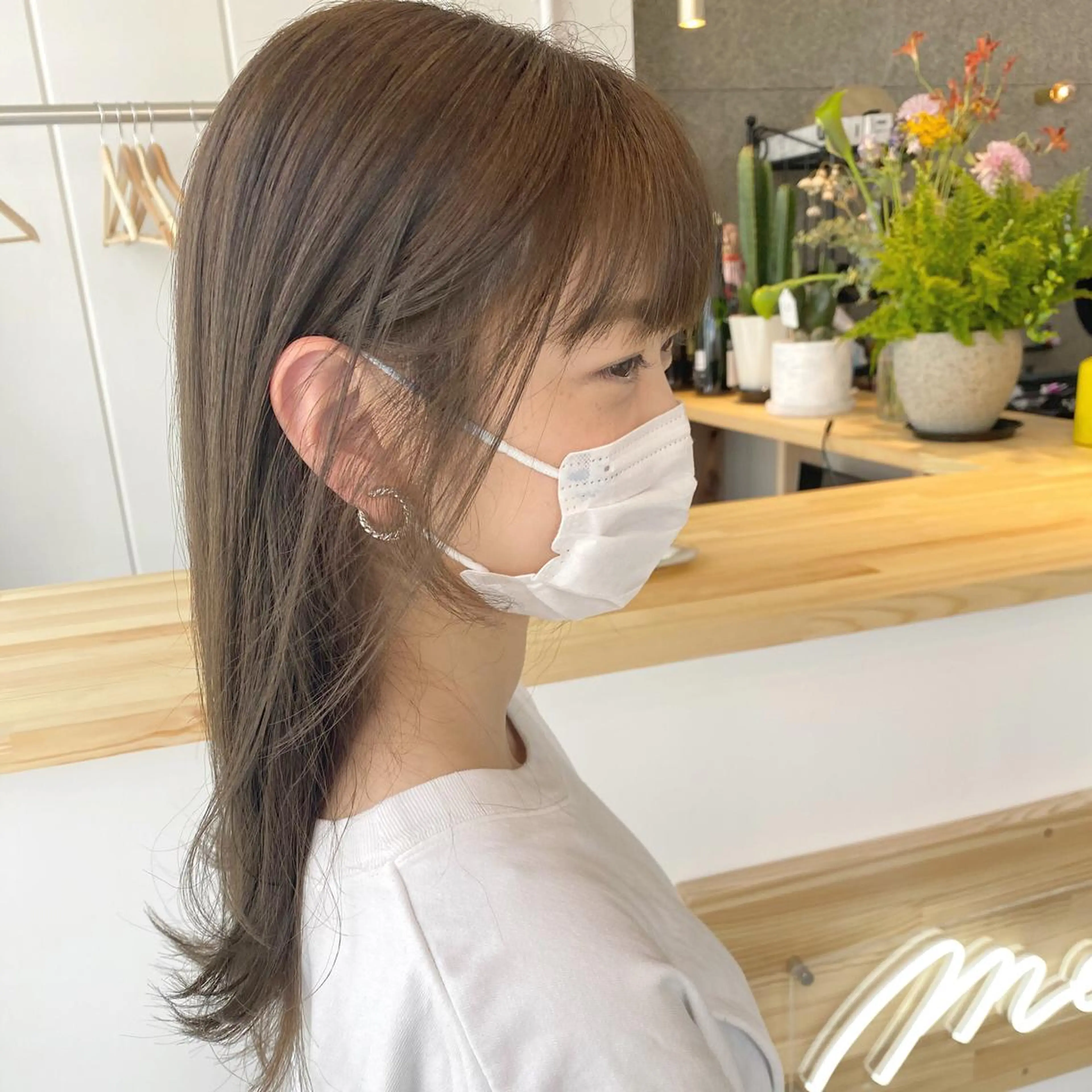 カラー グレージュ カーキグレージュ オリーブグレージュ オリーブグレー Merci メルシー 福岡、今泉のヘアスタイル