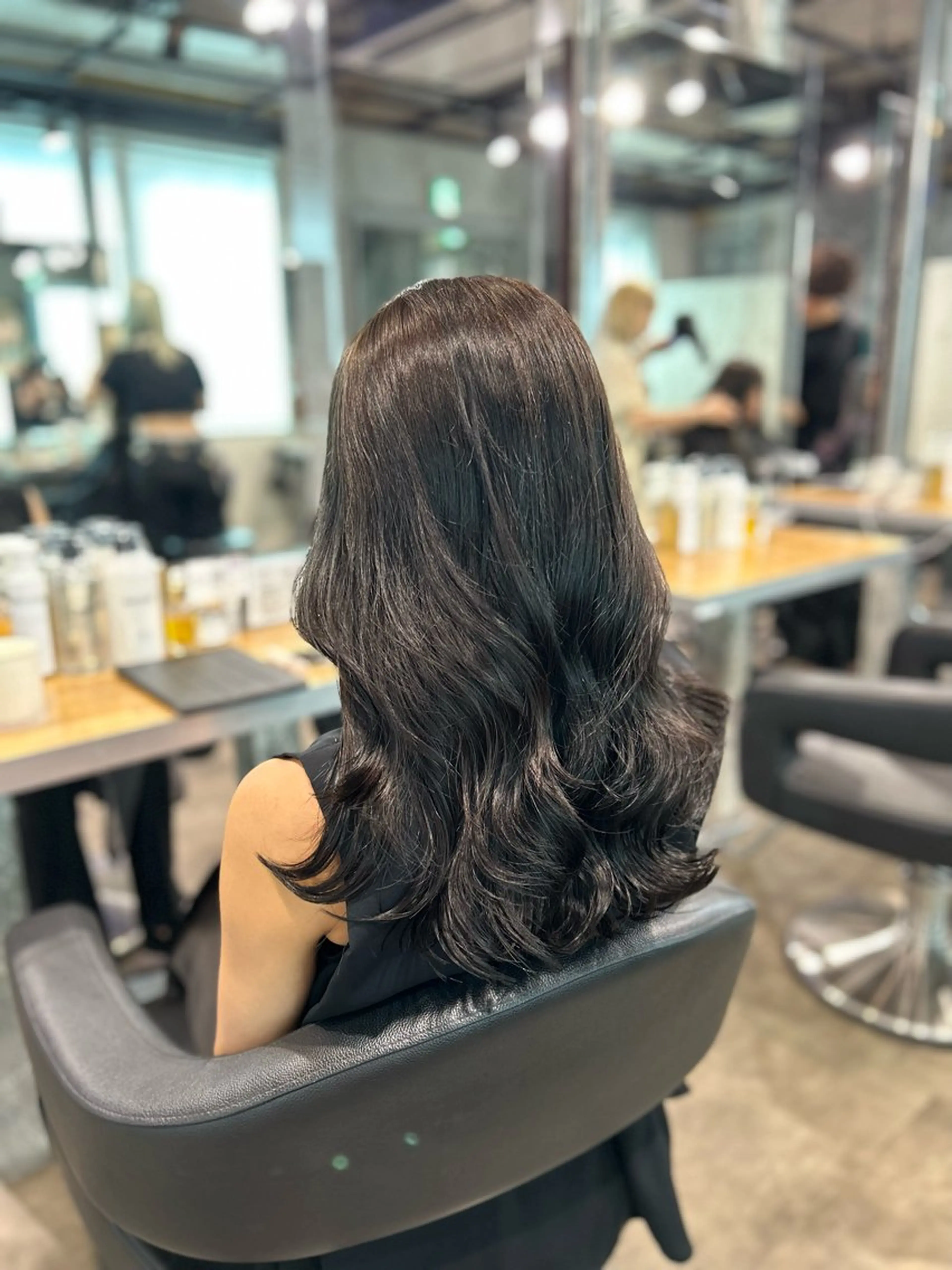 ロング カラー カット ヘアカラー ヘアセット I'S.横浜所属・赤み消しカラー 🍀JUNKIのヘアスタイル