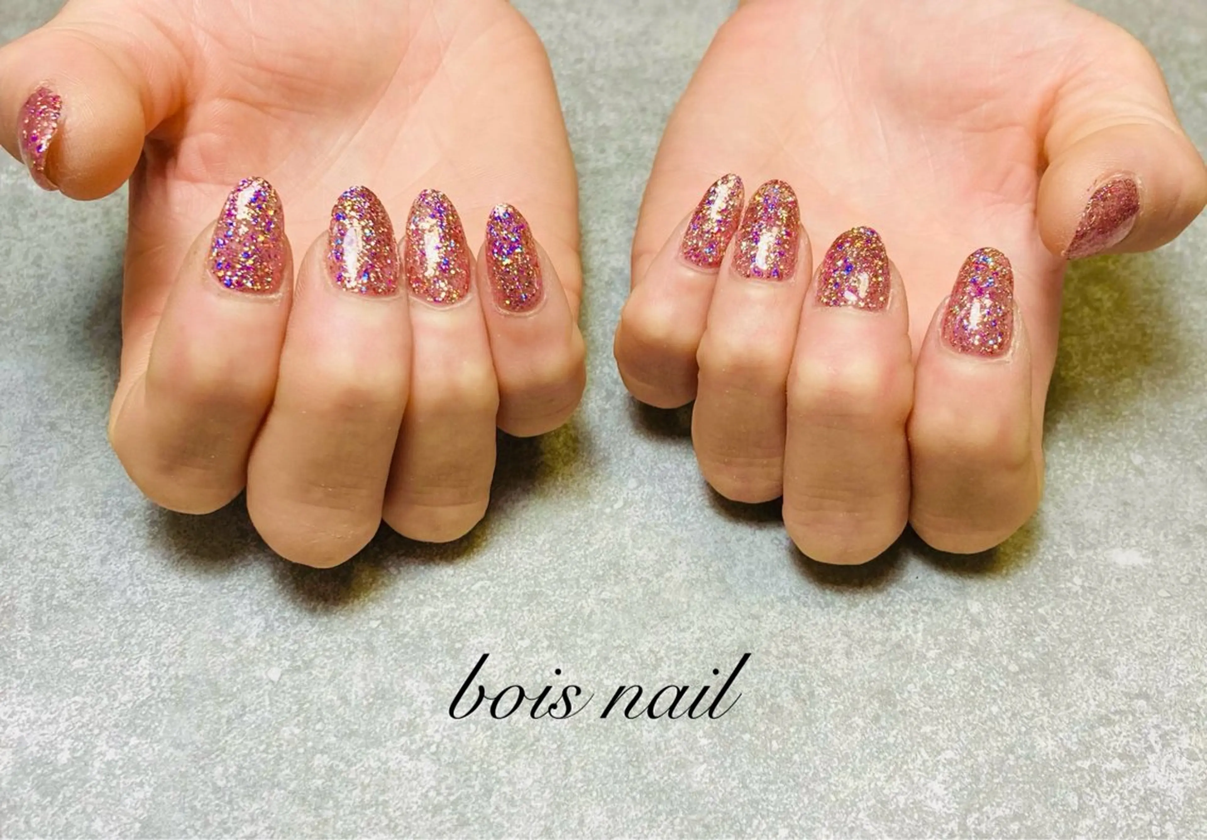 ネイル ラメ(グリッター) ワンカラーネイル bois nail ボワネイル北巽のネイルデザイン