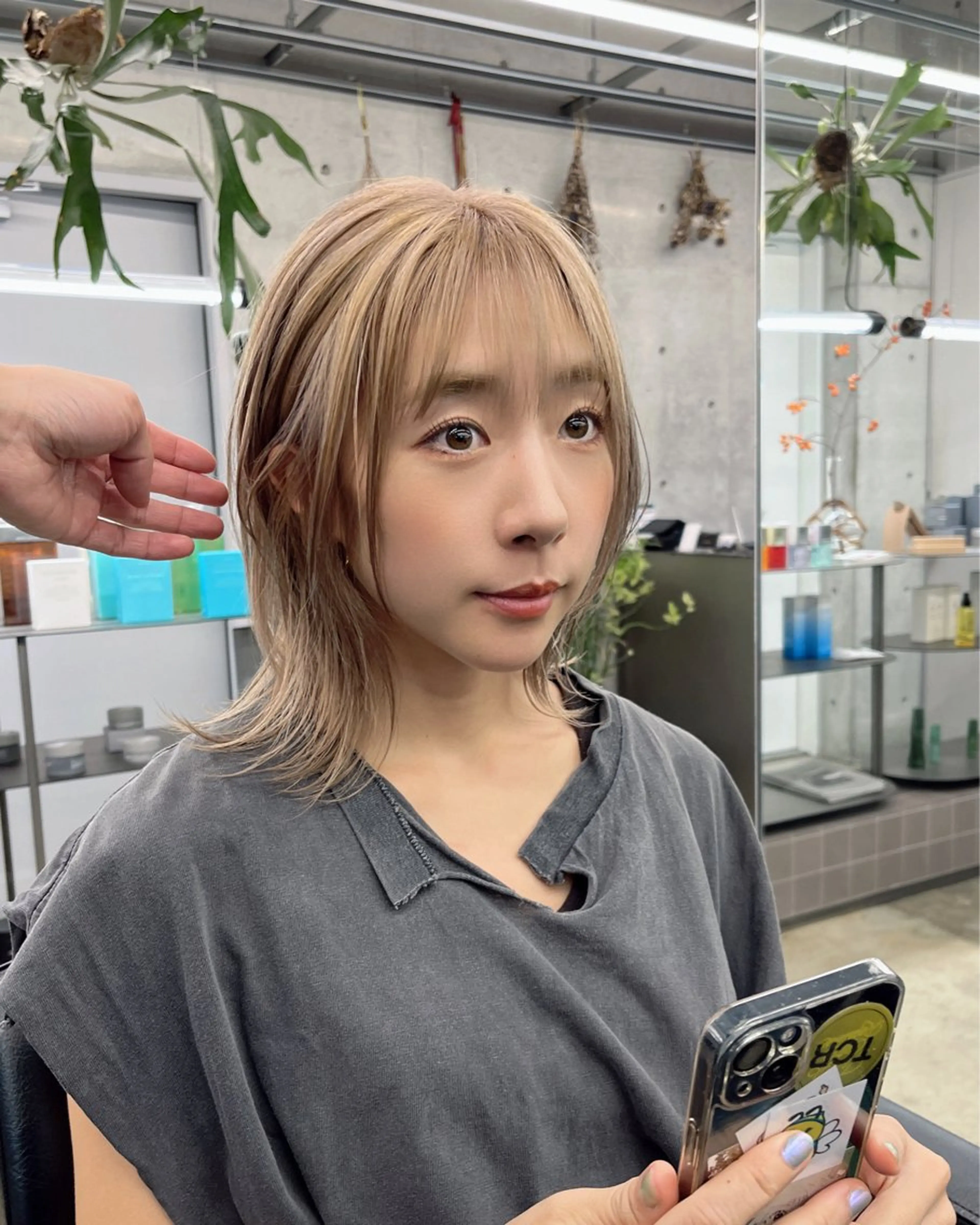 セミロング カラー カット ヘアカラー ダブルカラー/ ケアブリーチ/クニトのヘアスタイル