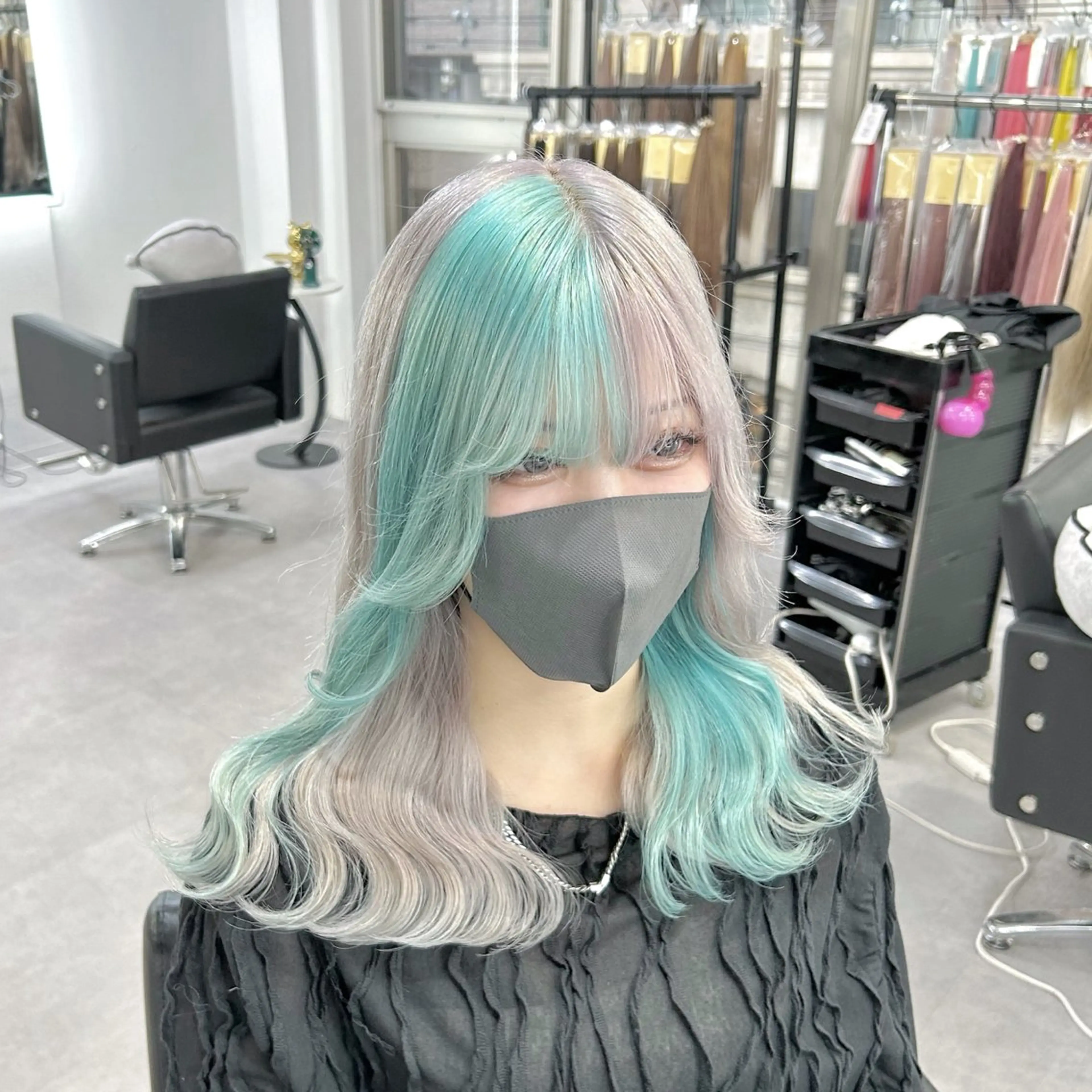 セミロング カラー ミント ヘアカラー Cielro所属・エクステ ♡ 篠田 梓のヘアスタイル