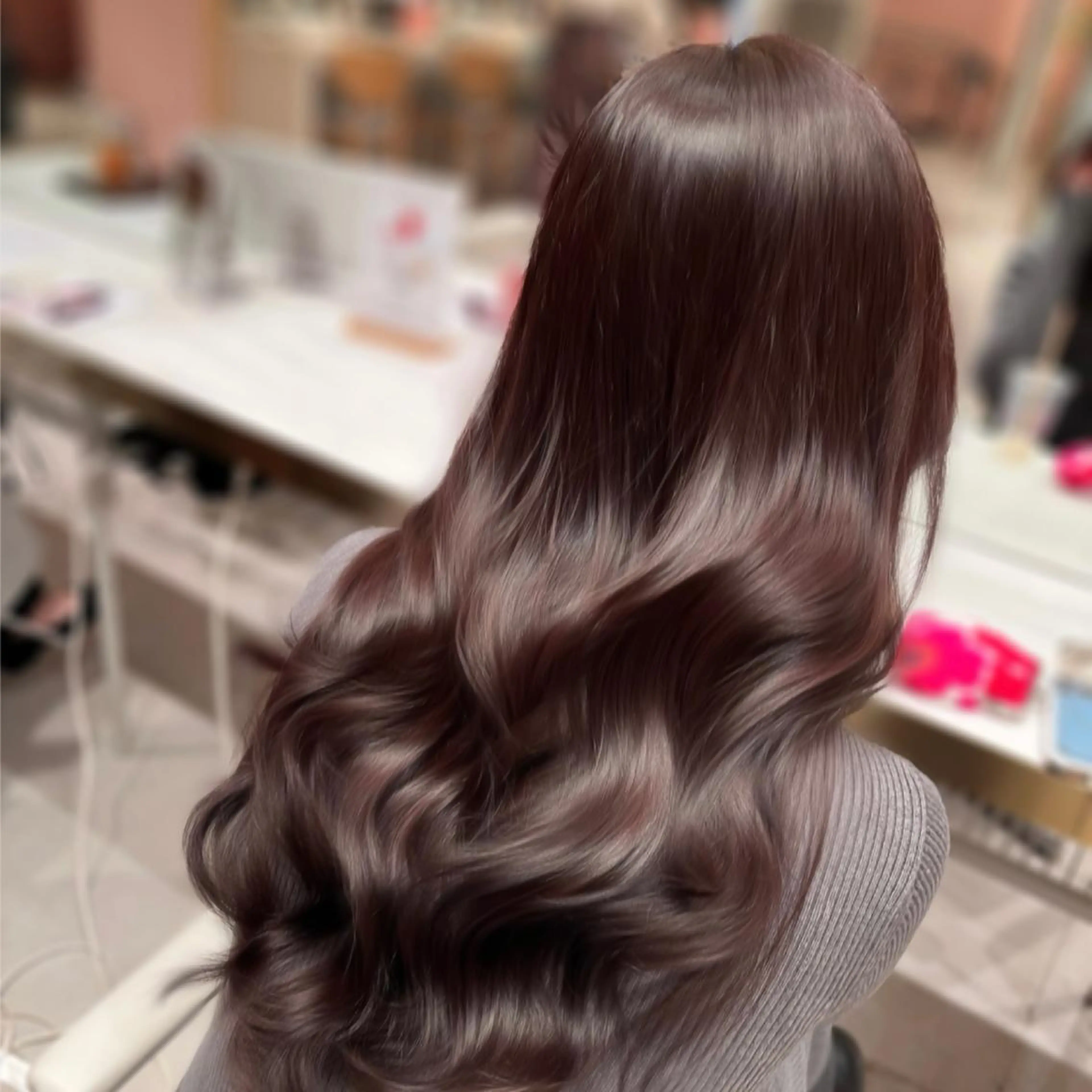 ロング カット ヘアカラー トリートメント 赤羽今日子/レイヤー /盛れる顔まわりのヘアスタイル