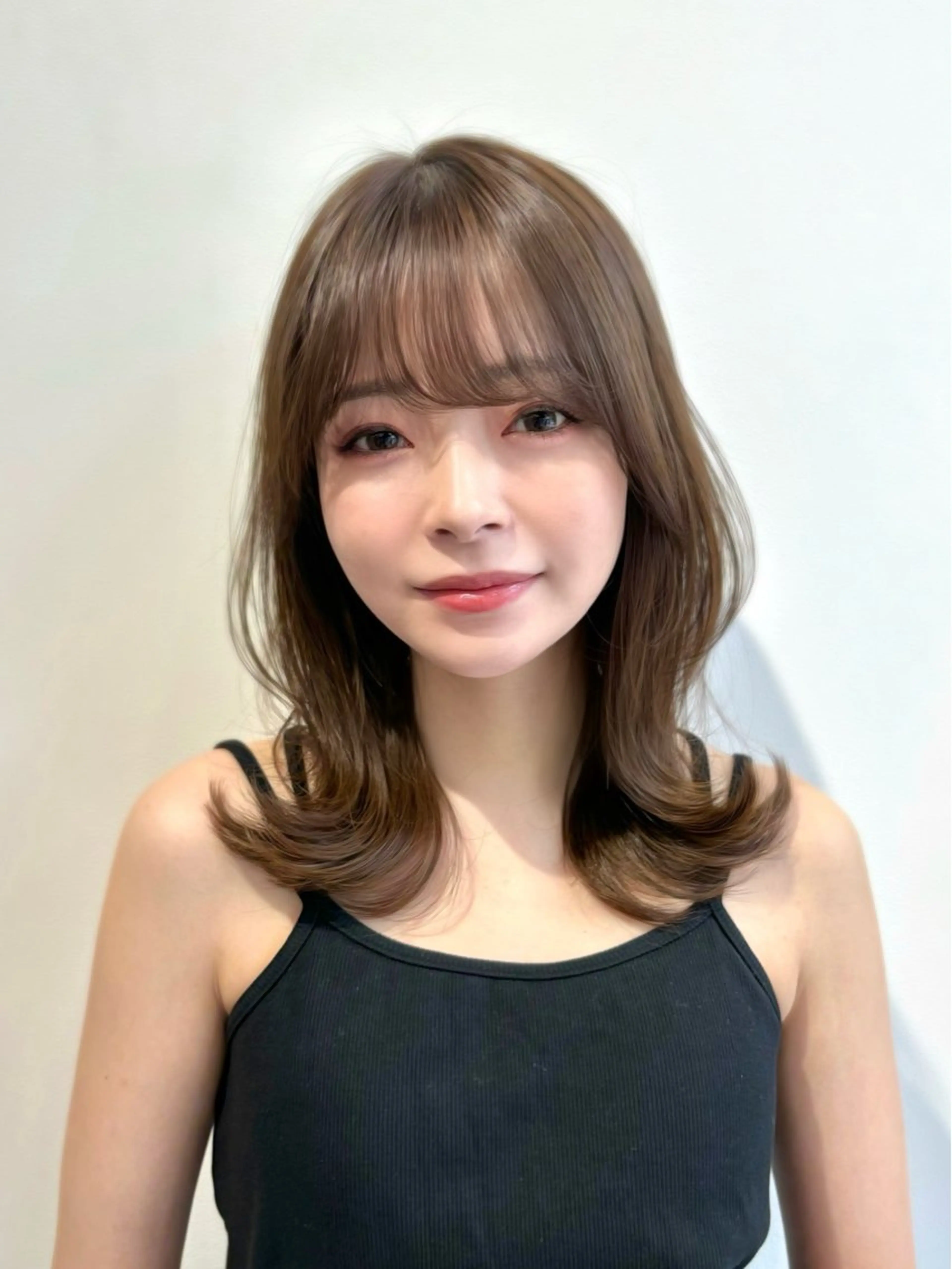 ミディアム カラー カット ヘアカラー ren ボブロブ/ミディアムのヘアスタイル