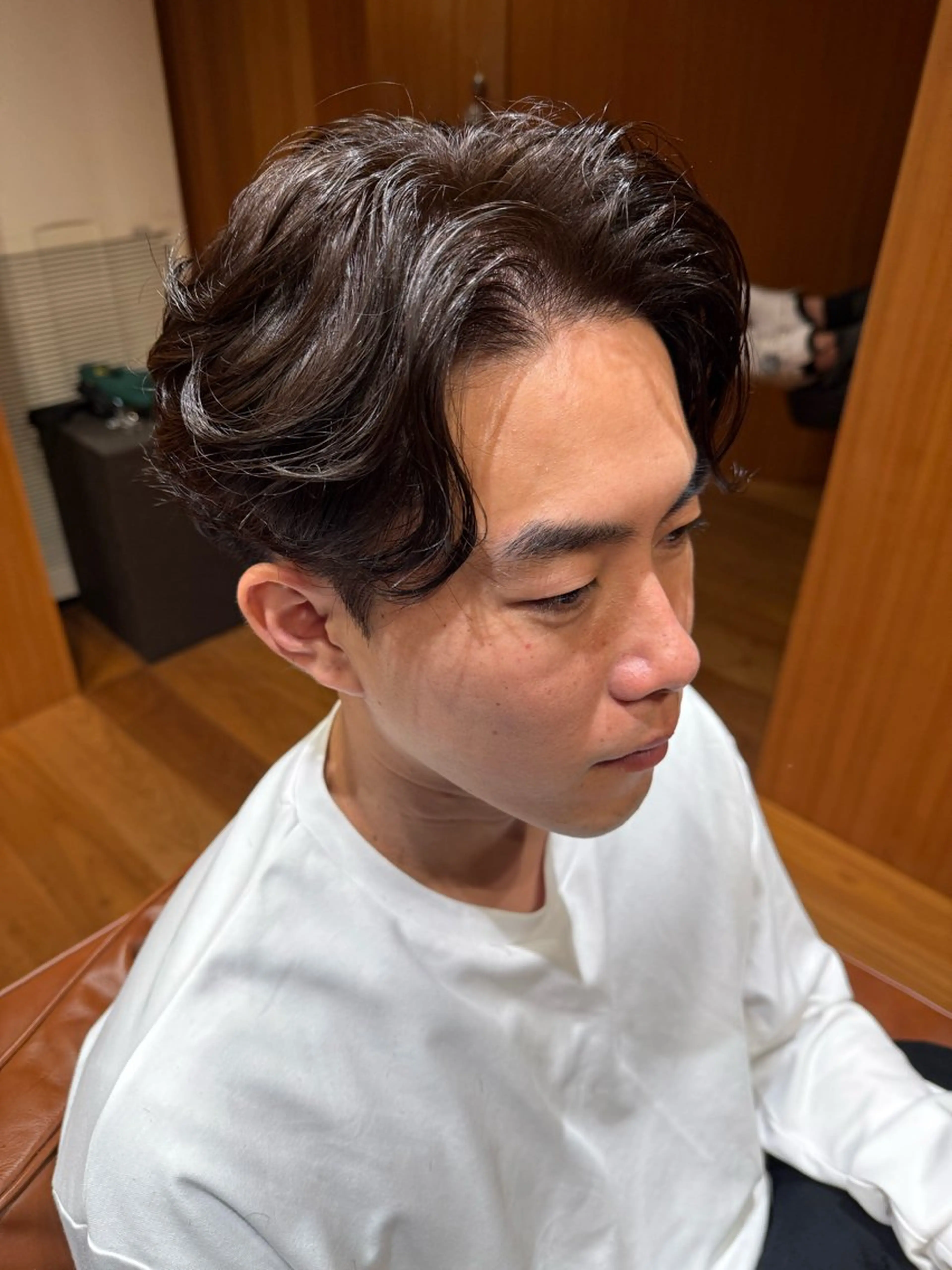 パーマ メンズ フェザーパーマ メンズパーマ ニュアンスパーマ Kaz. 薬院/平尾のヘアスタイル