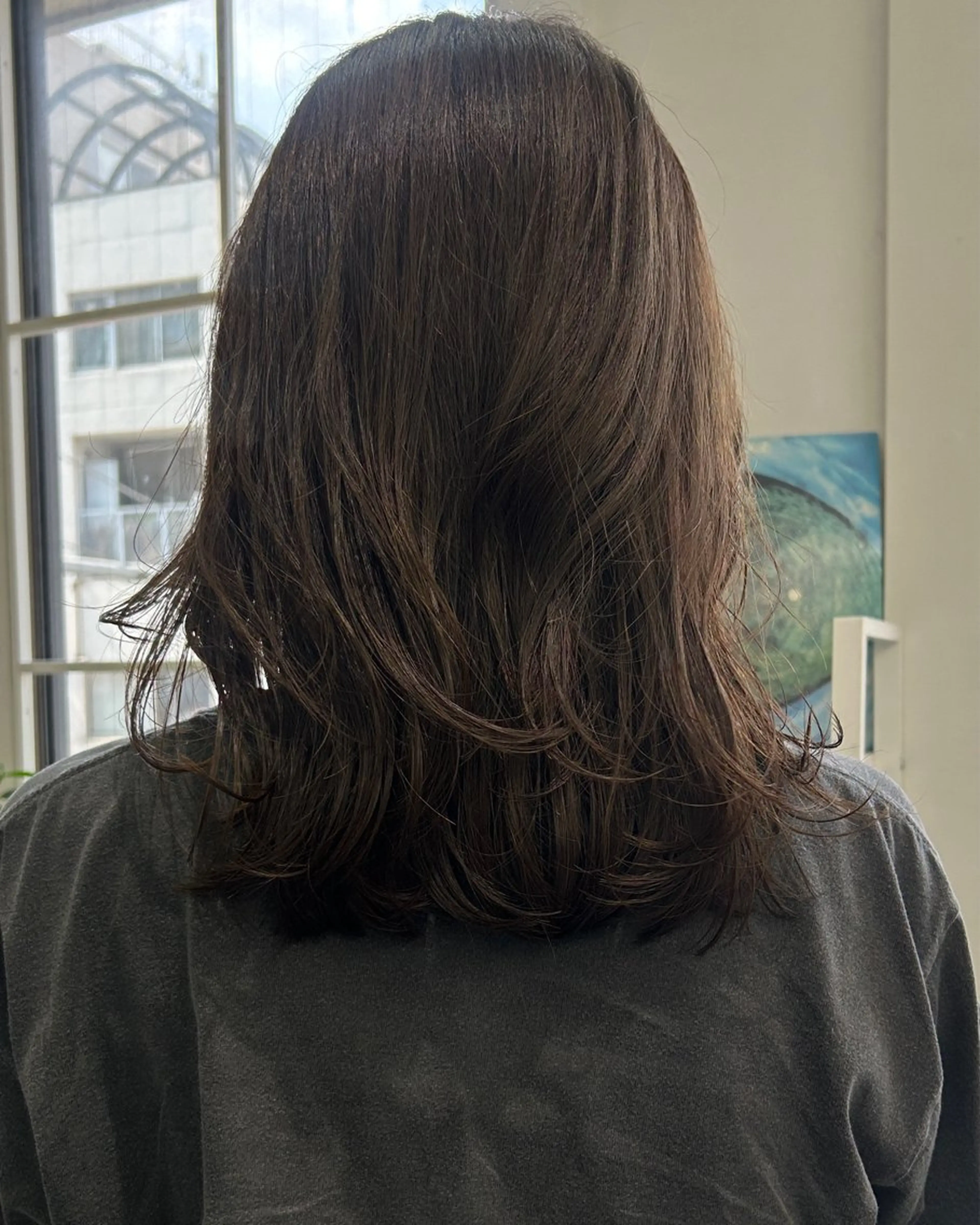 ミディアム カラー カット ヘアカラー トリートメント ボブ/透明感カラー /サナ🌼のヘアスタイル