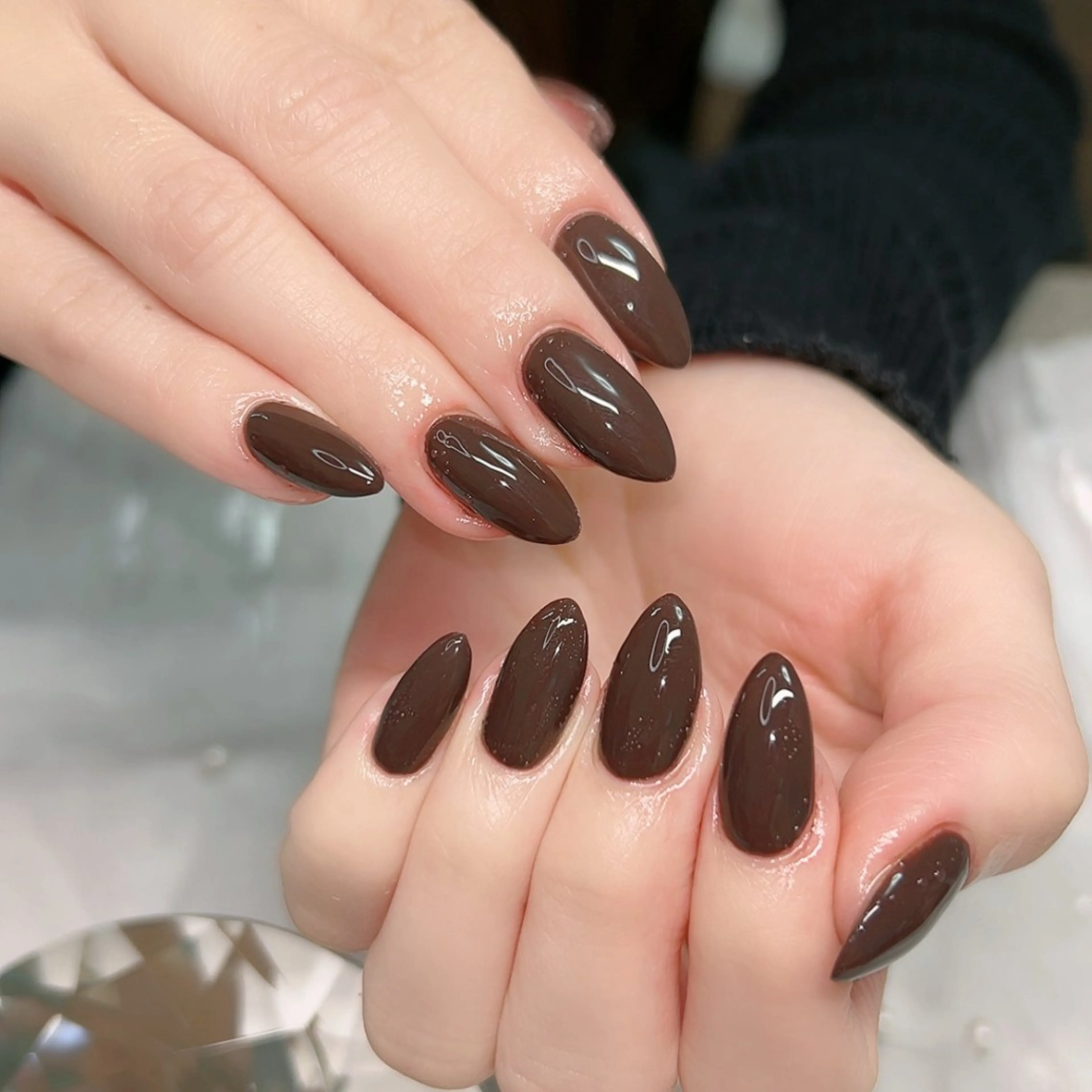 ネイル オーロラネイル ミラーネイル オフィスネイル ワンカラーネイル シンプルネイル ハンドネイル Cute Tips nailのネイルデザイン