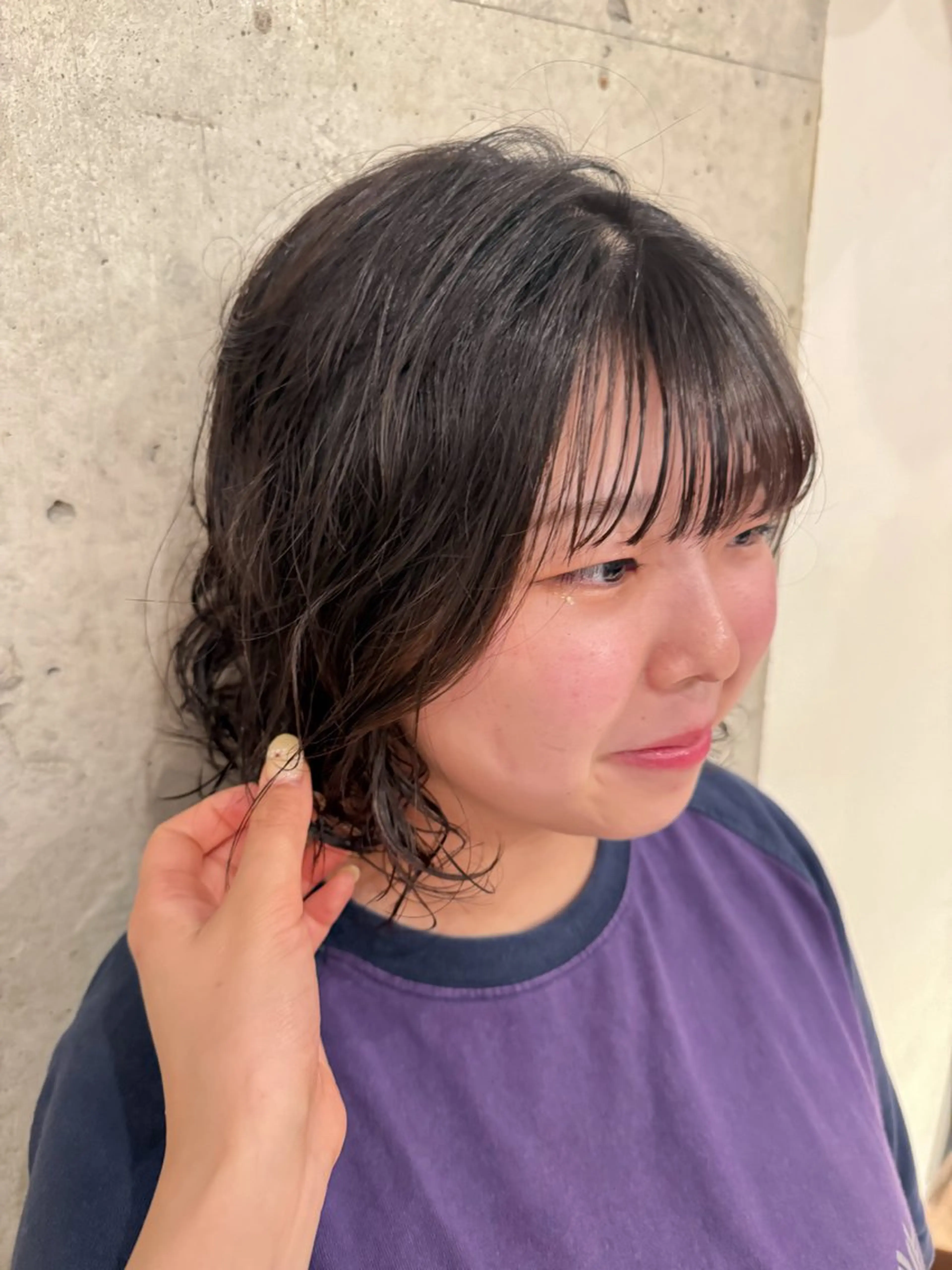 セミロング カラー パーマ セミロングパーマ ヘアカラー パーマ 💕暖色カラー/艶髪 /Anzu💕のヘアスタイル