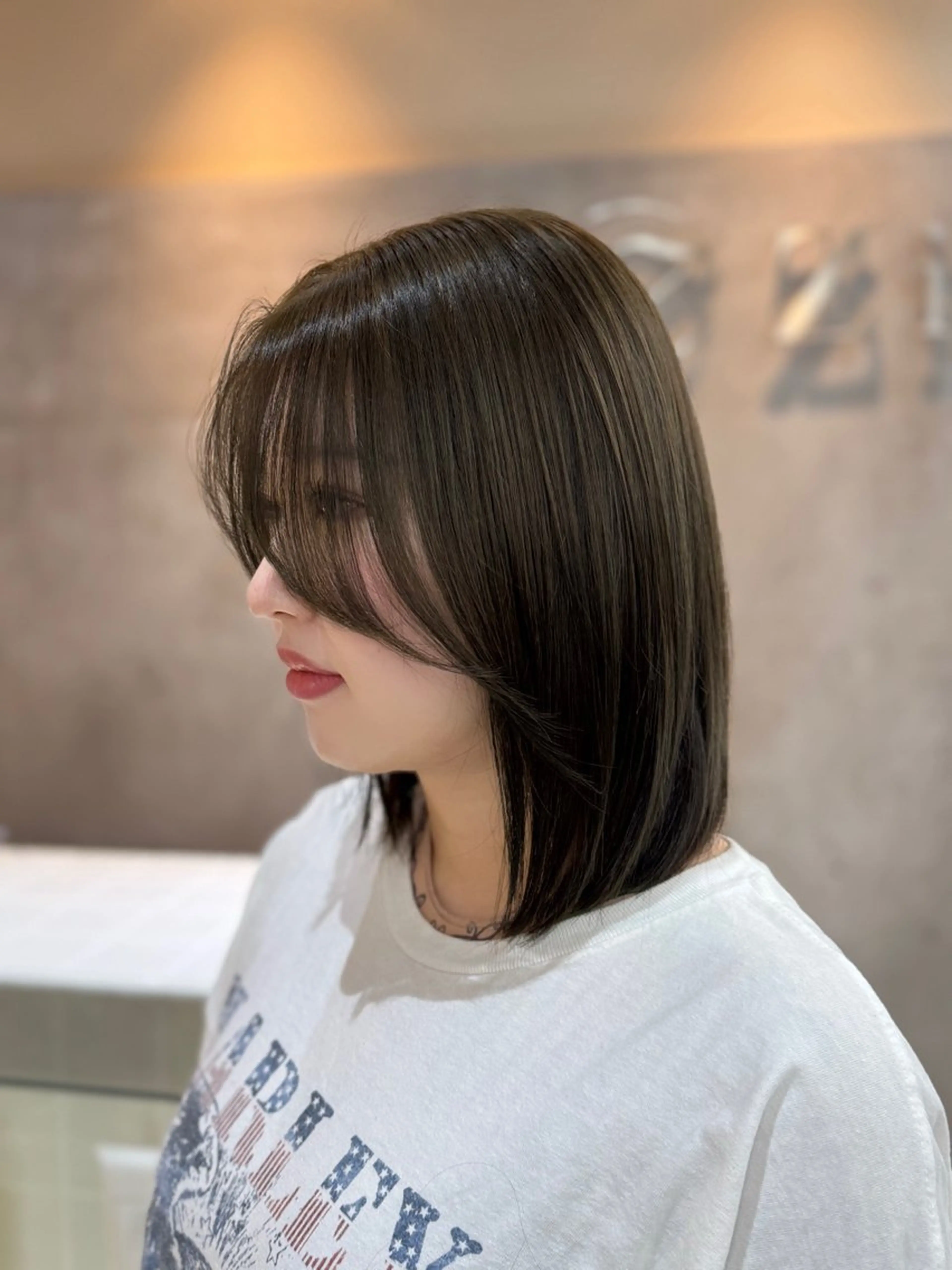 ミディアム カラー ベージュカラー ブリーチ ダブルカラー ブリーチなしカラー オリーブベージュ Zina梅田茶屋町所属・Mayu💖 Zina梅田茶屋町のヘアスタイル