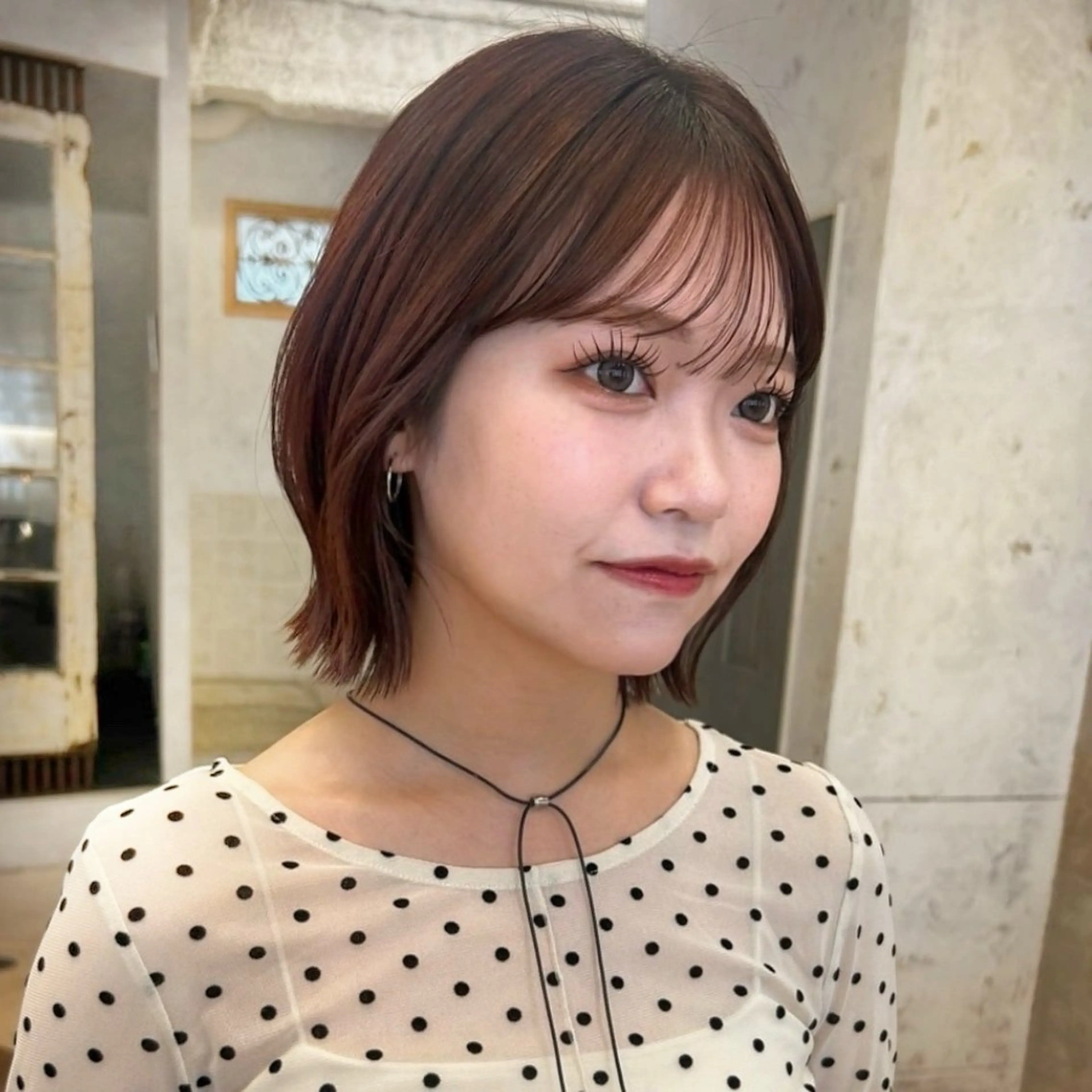 ミディアム カット ヘアカラー 艶カラー/ボブ /似合わせ/田口愛那のヘアスタイル