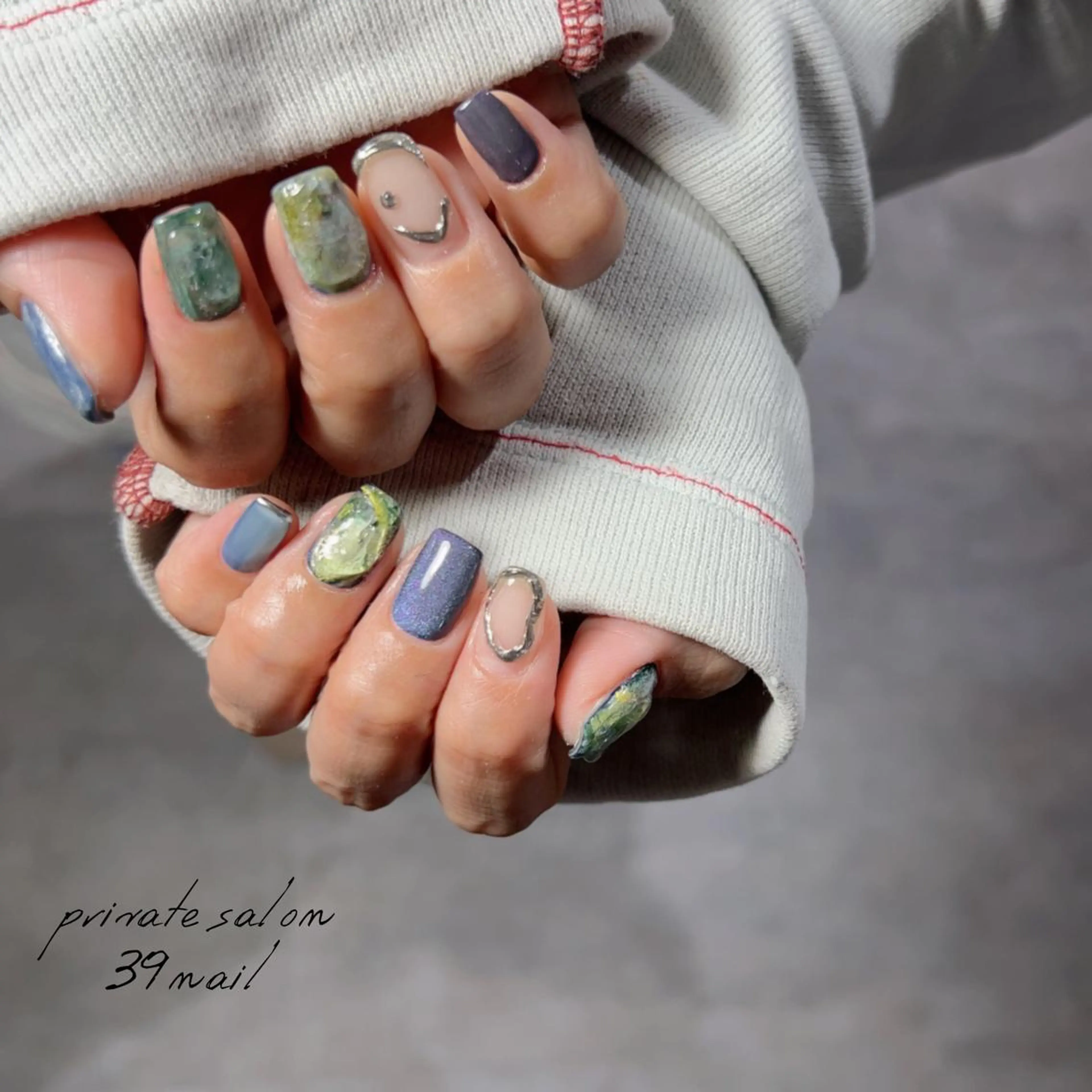 ミディアム ネイル ハンドネイル 京橋 【39nail】のネイルデザイン