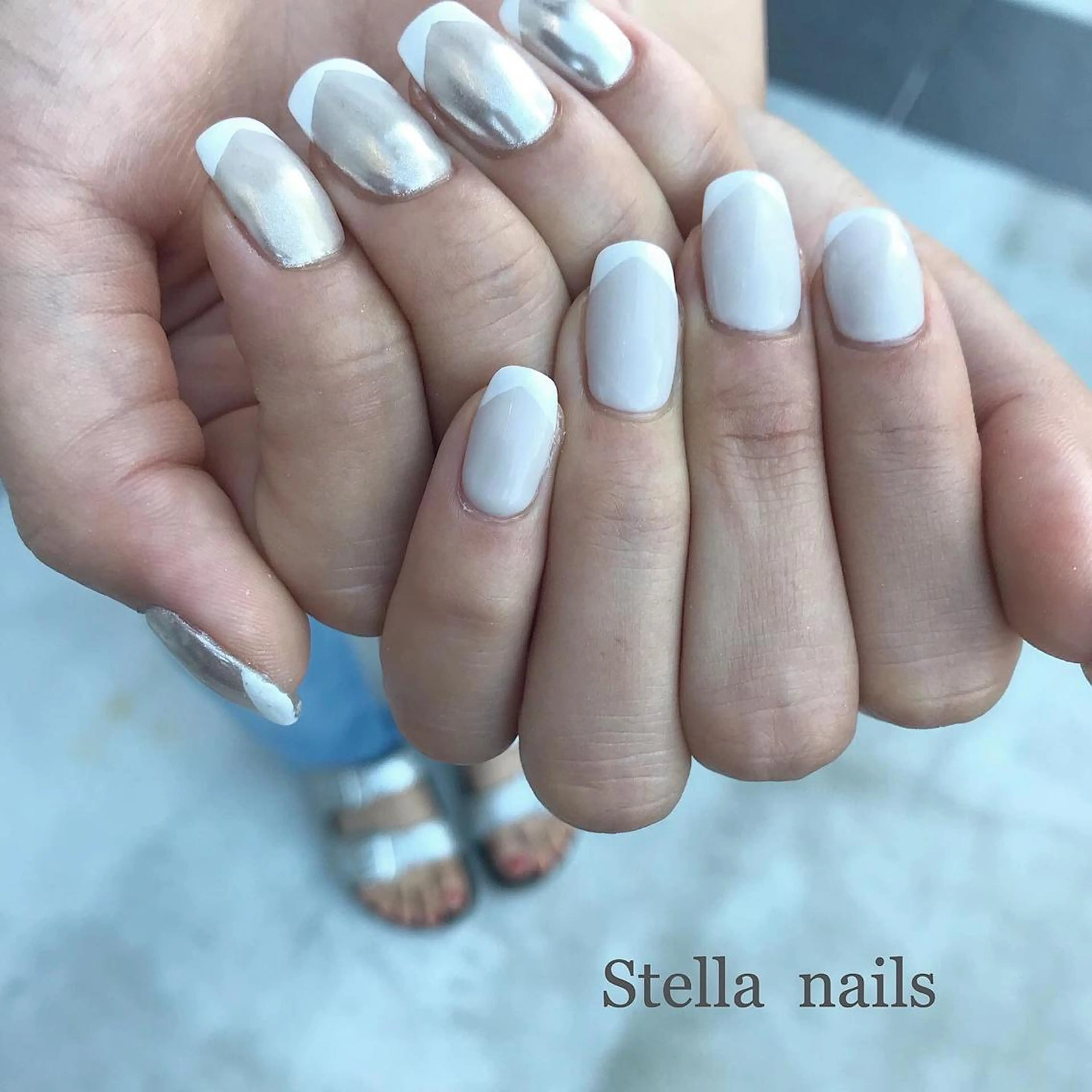 ネイル フレンチネイル Stella nailsのマツエク・マツパデザイン