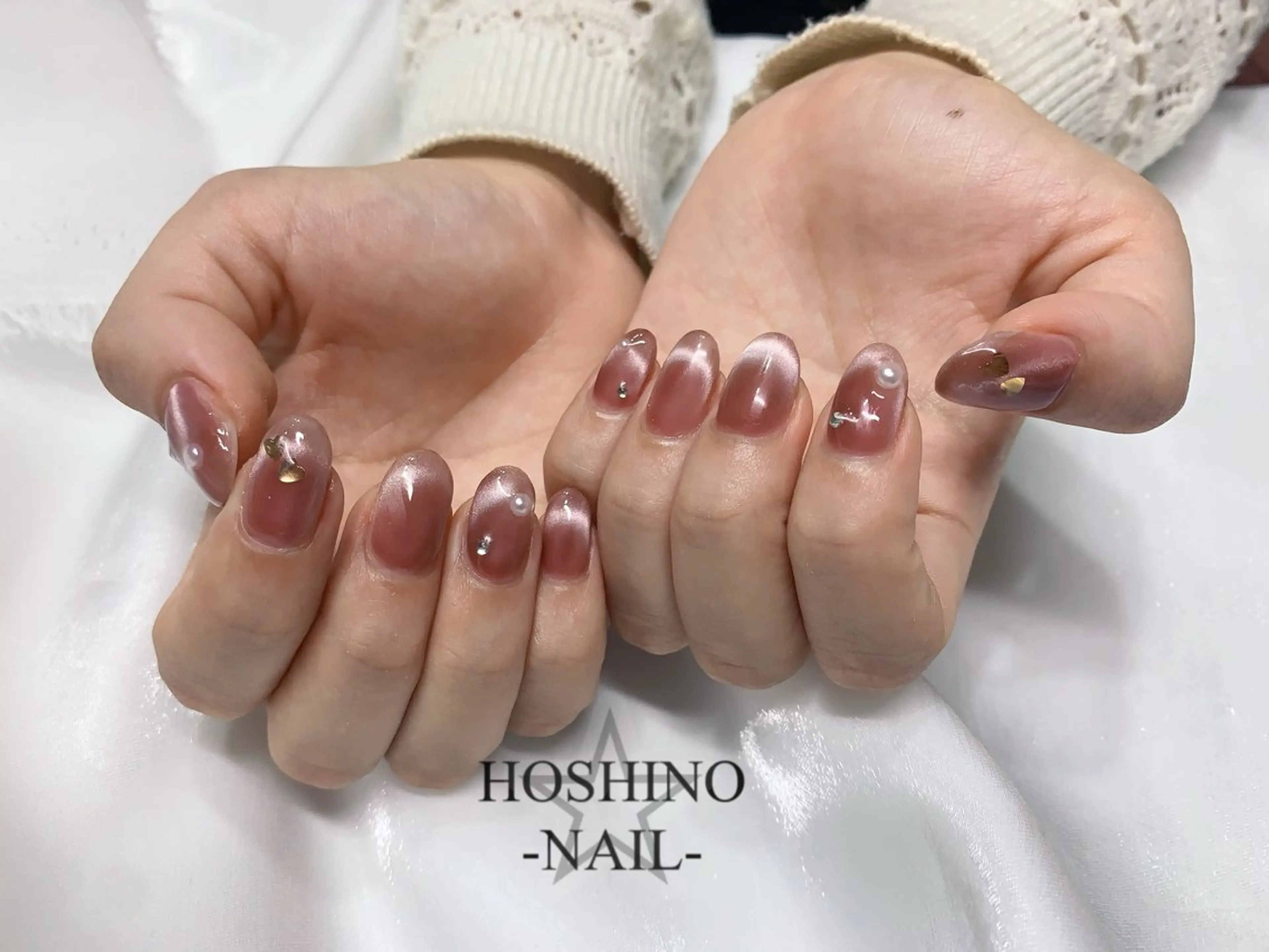 ネイル フレンチネイル キラキラネイル マグネットネイル マグネットフレンチ オフィスネイル ★HOSHINO NAIL★新宿店のネイルデザイン