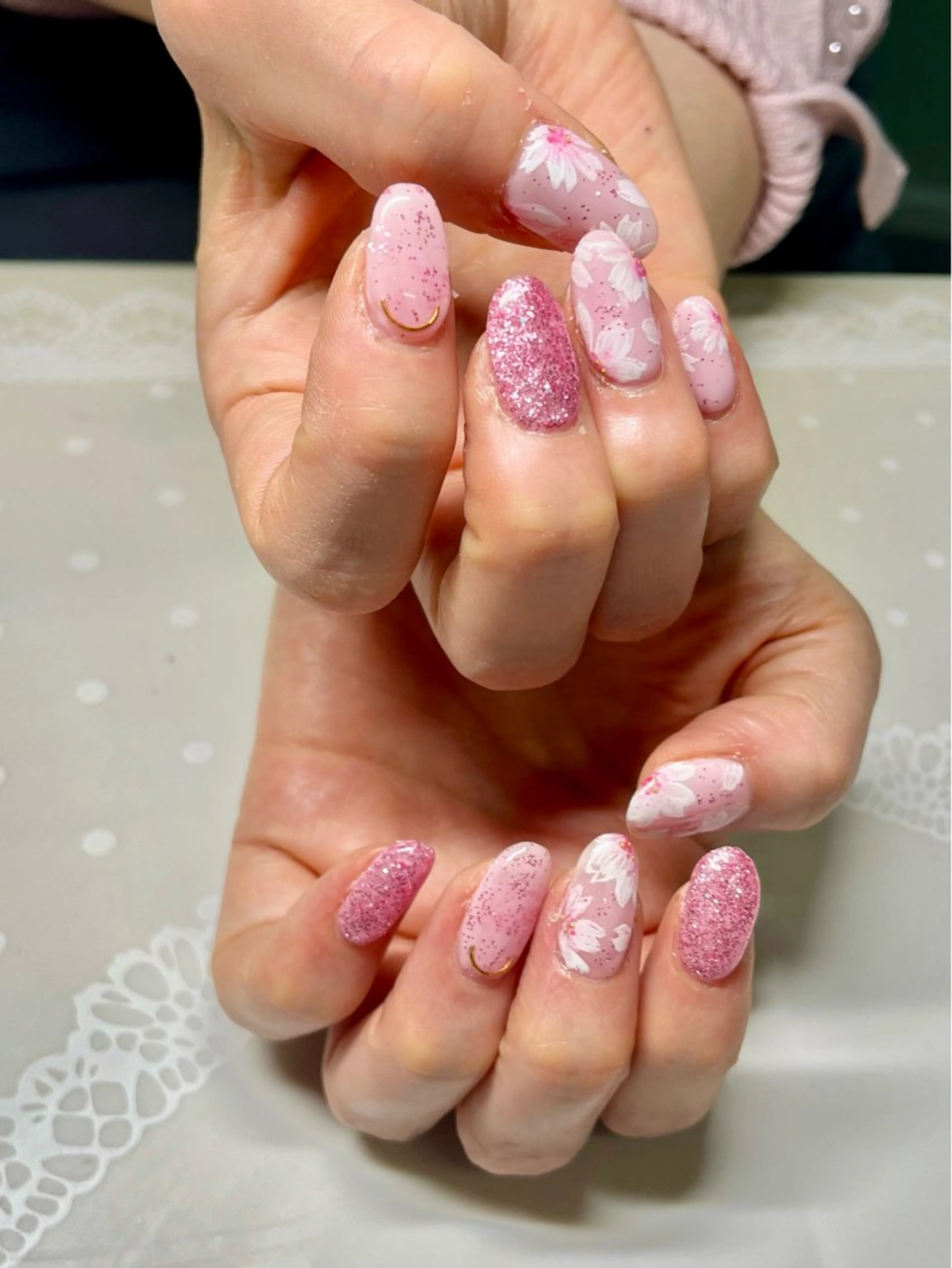 ネイル 桜ネイル 新宿ネイルサロン ジェミディローサ所属・新宿ネイルサロン ジェミディローサのネイルデザイン