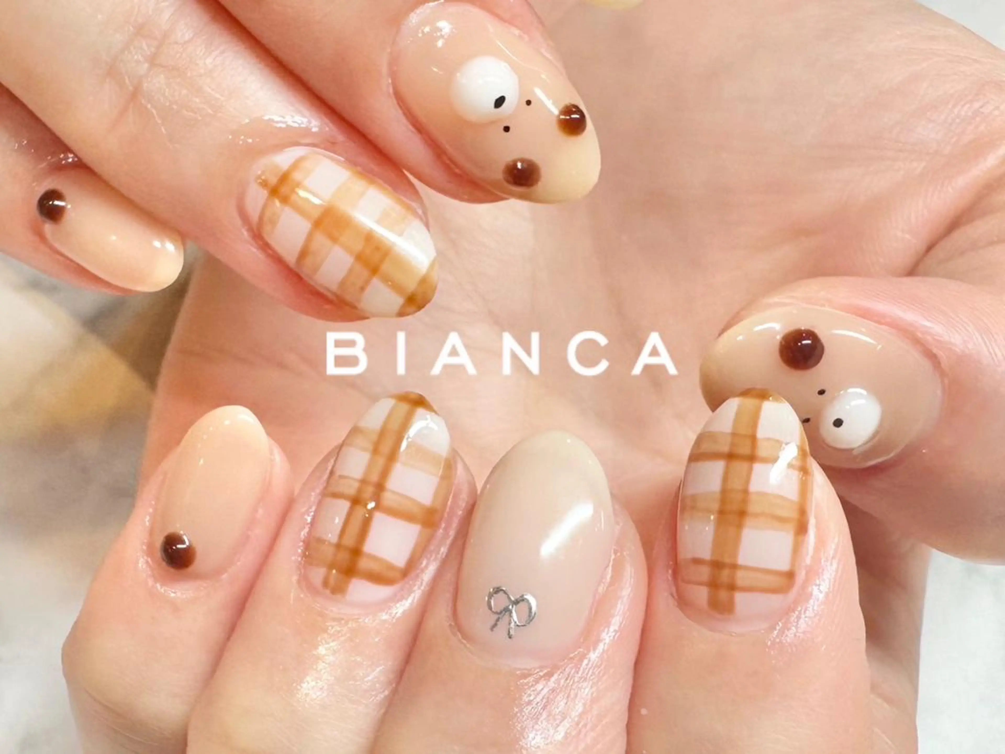 ネイル アニマル柄 リボン ハンドネイル 痛ネイル🩶推し活 🤍店長sagawaのネイルデザイン