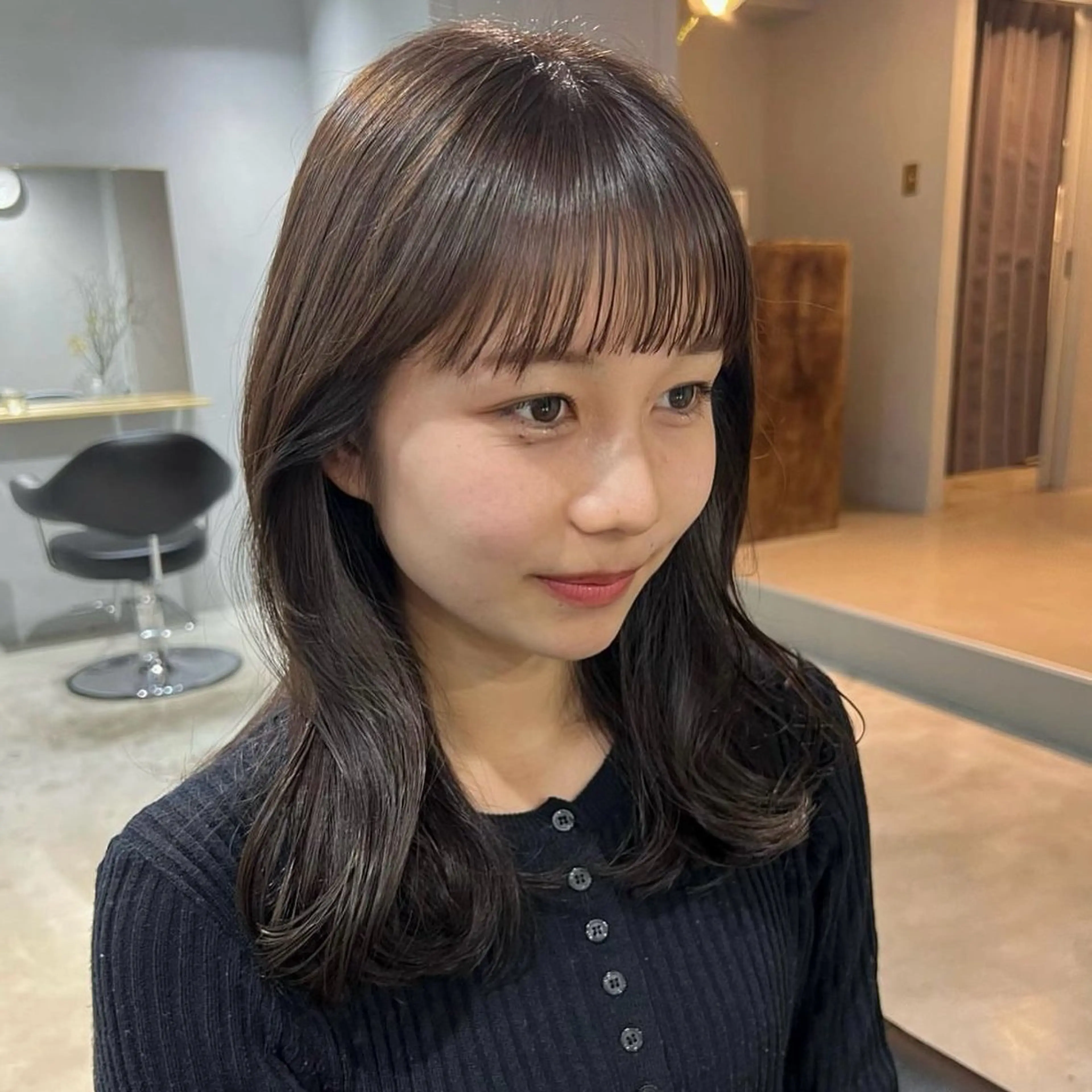 ミディアム カラー ベージュカラー オリーブベージュ カット ヘアカラー 【arc】akane オリーブ/ベージュのヘアスタイル