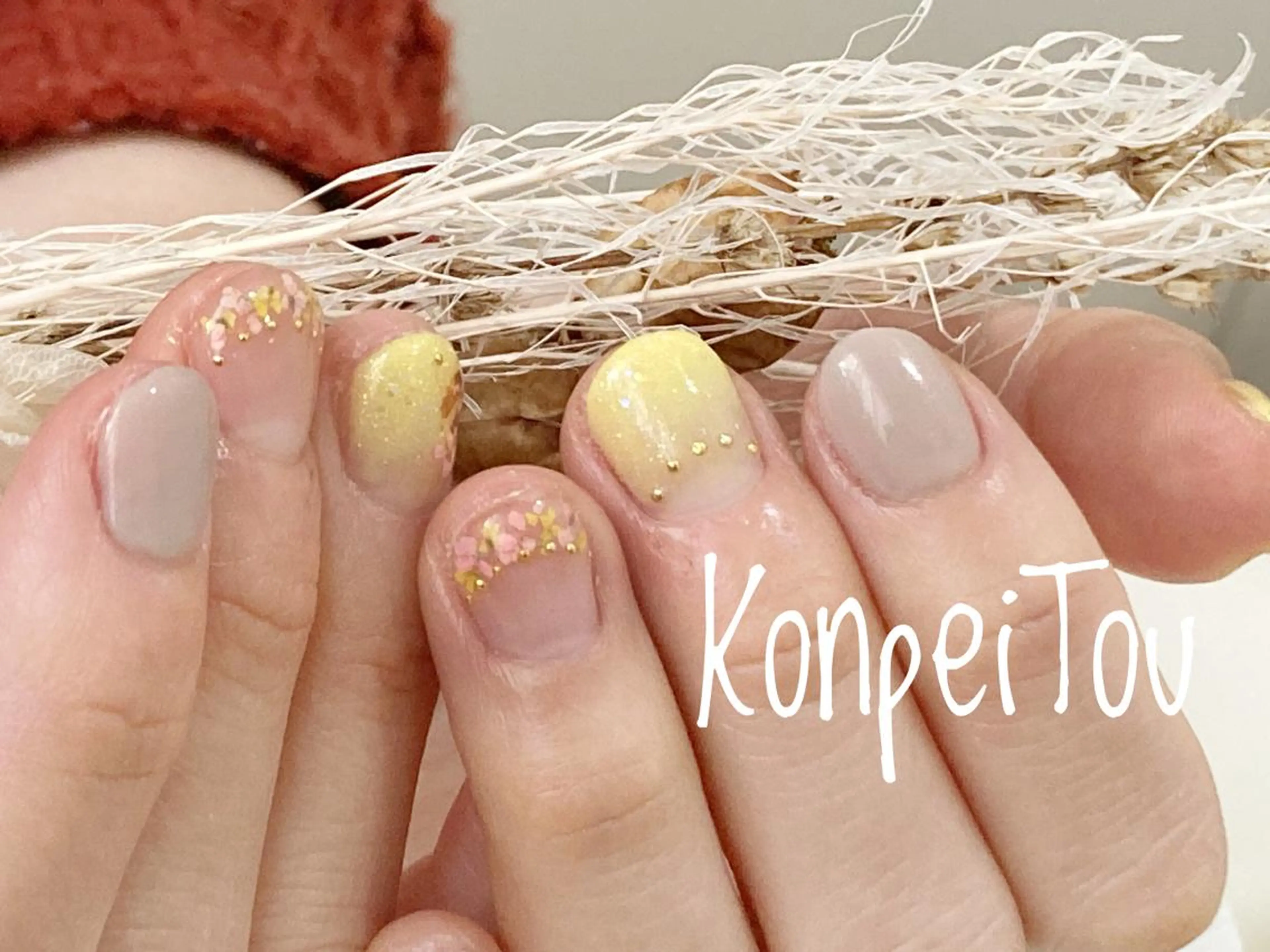 ネイル ショートネイル 春ネイル ハンドネイル おうちのネイルサロン　konpeiTou〜こんぺいとう〜所属・おうちのネイルサロン KonpeiTouのネイルデザイン