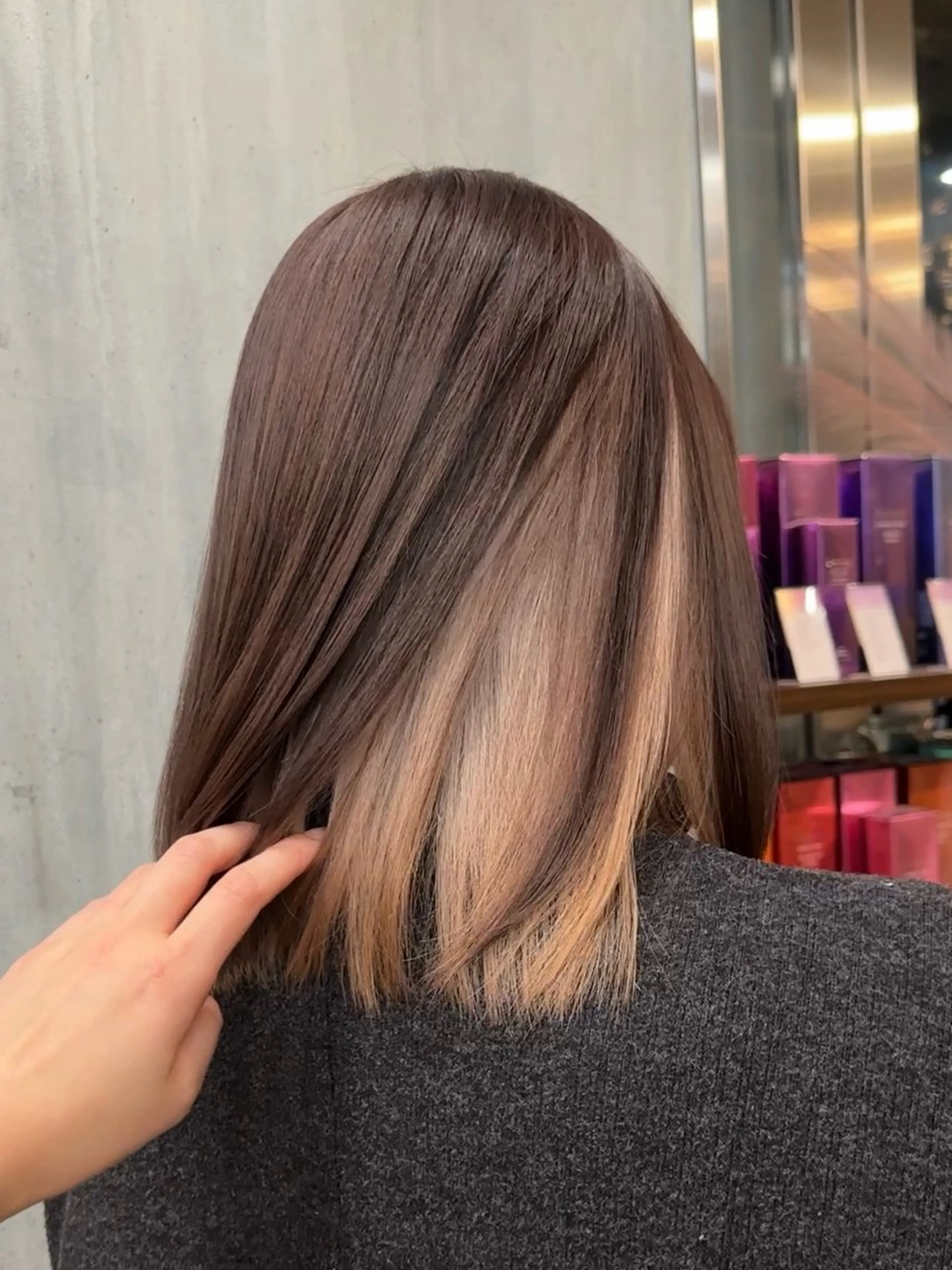 ミディアム ヘアカラー トリートメント 髪質改善/レイヤー/ 艶髪🎀ayaneのヘアスタイル