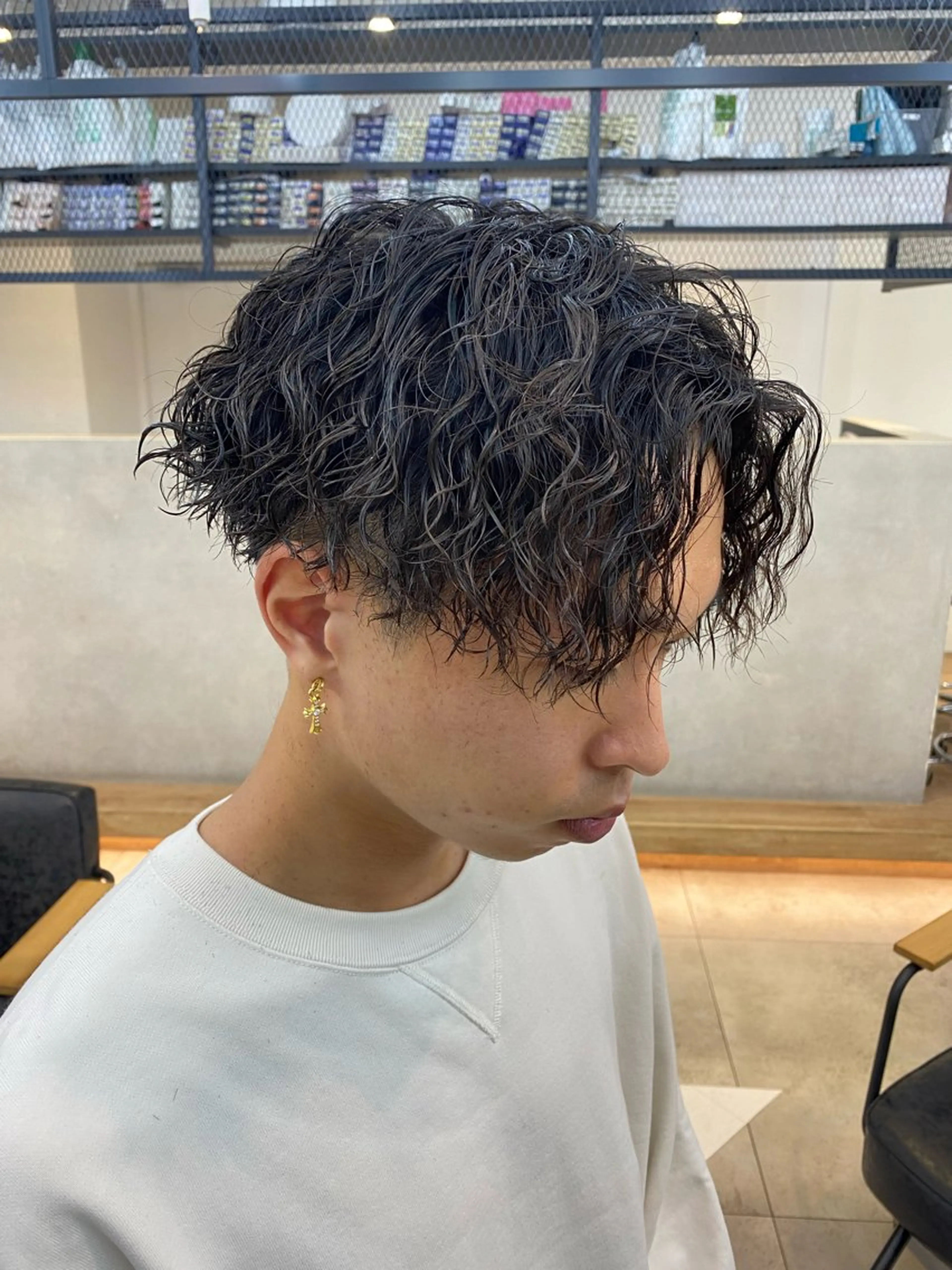 パーマ メンズ カット パーマ 新宿【メンズパーマ】 塩澤太一のヘアスタイル