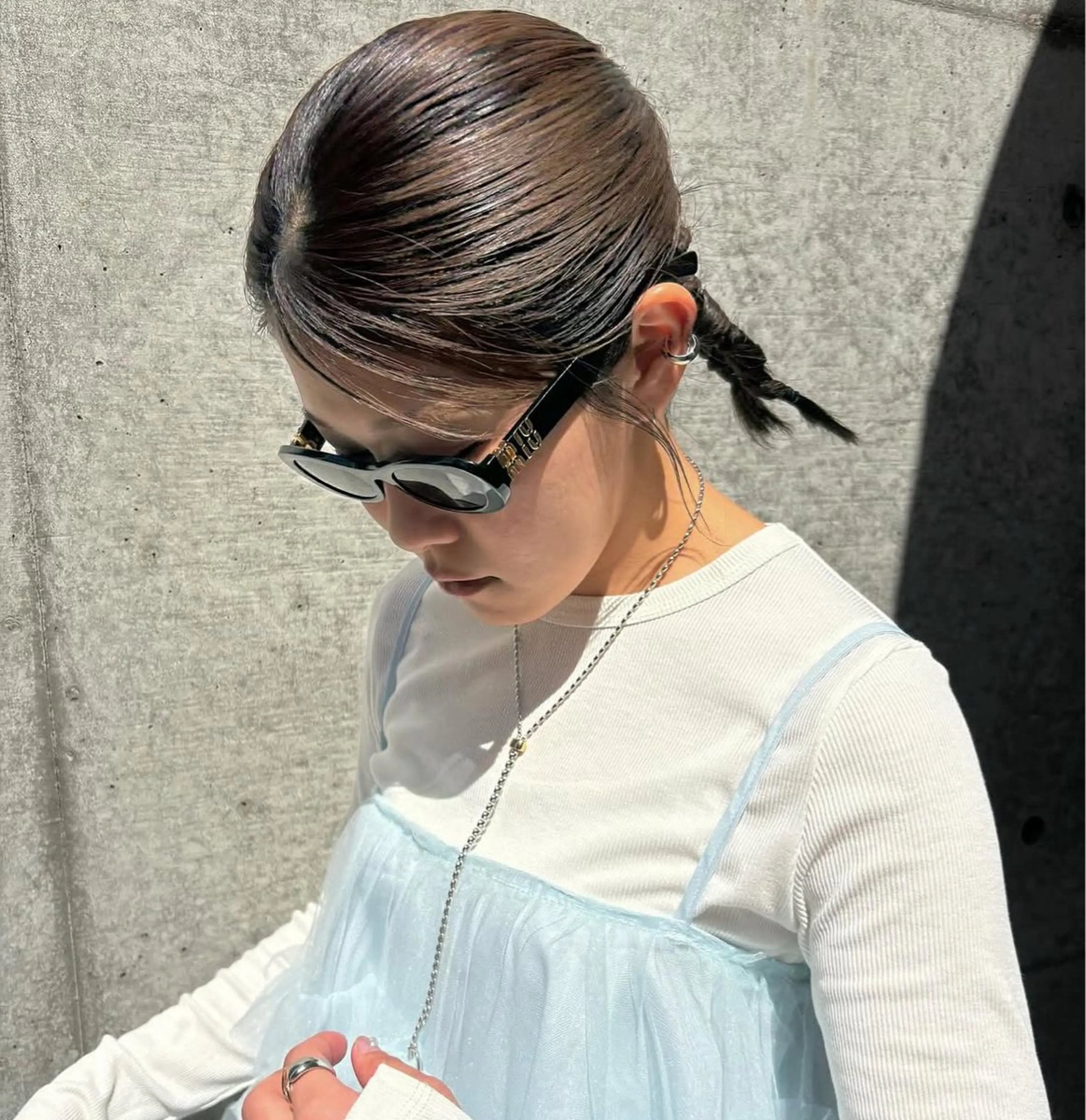 ミディアム カラー パーマ ヘアアレンジ メンズ キッズ ヘアカラー デザインパーマ ハイライトIkumiのヘアスタイル