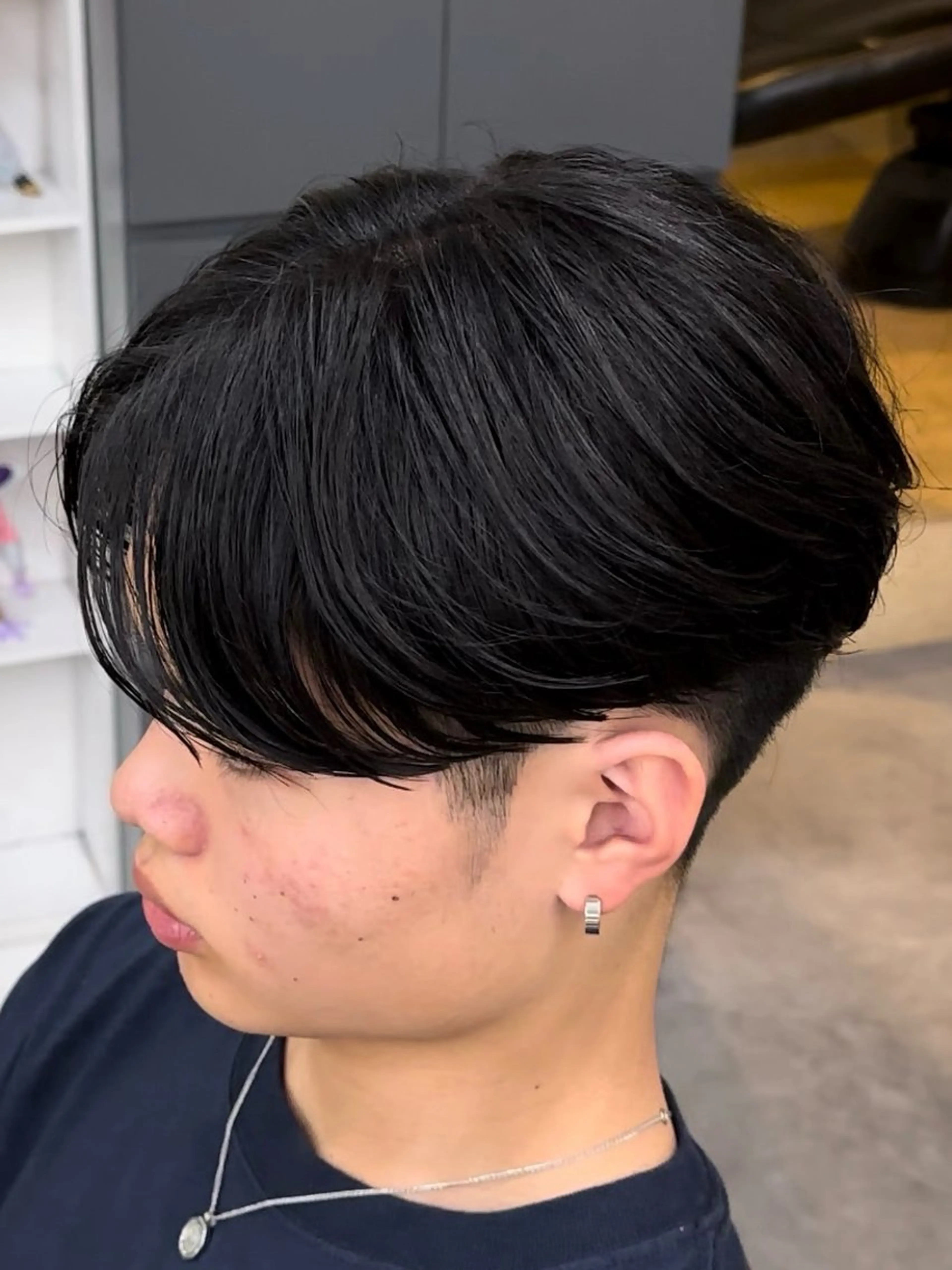 ヘアアレンジ メンズ センターパート 梅田/メンズパーマ /短髪/田中崇奨のヘアスタイル