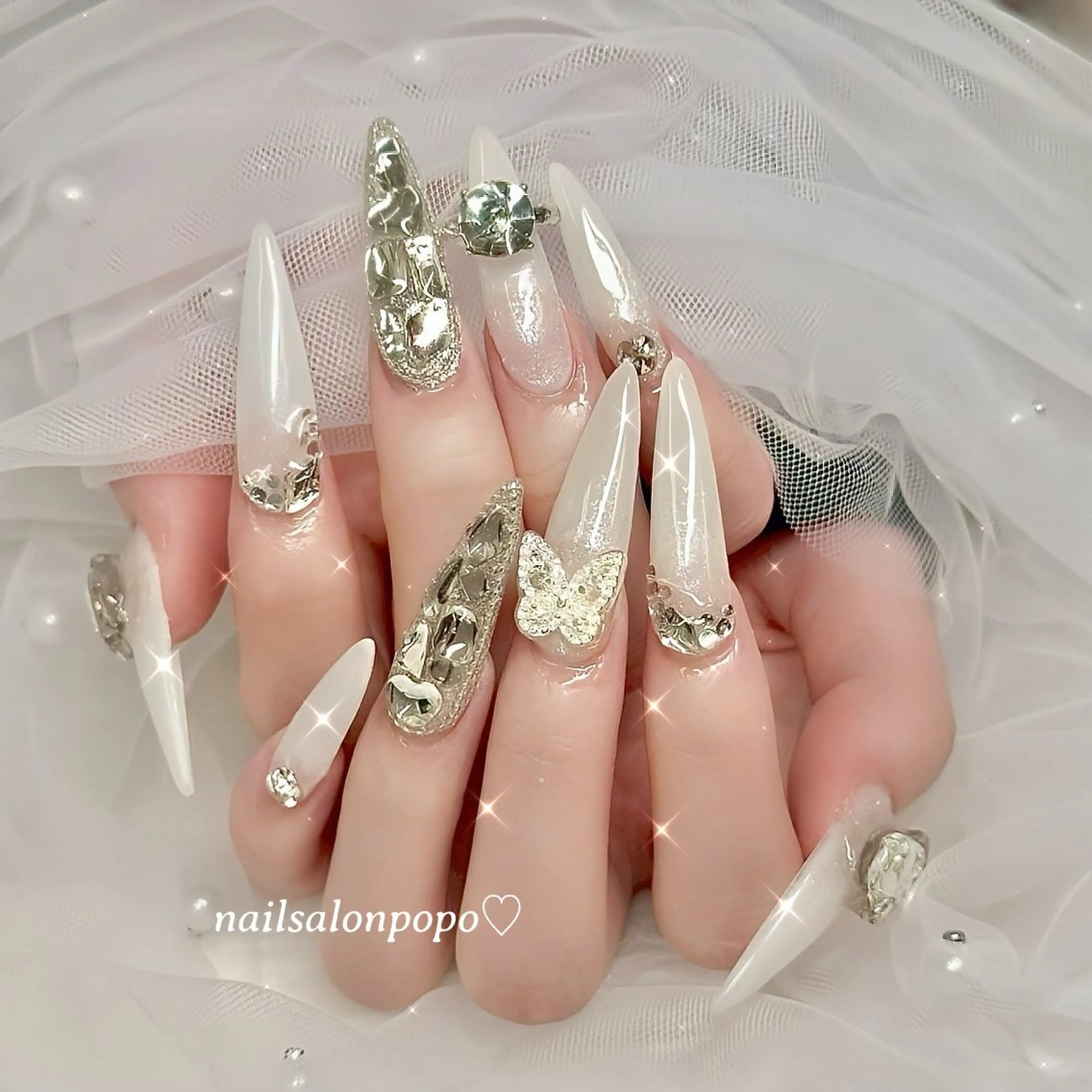 ネイル 長さ出し ハンドネイル nail salon popoのネイルデザイン