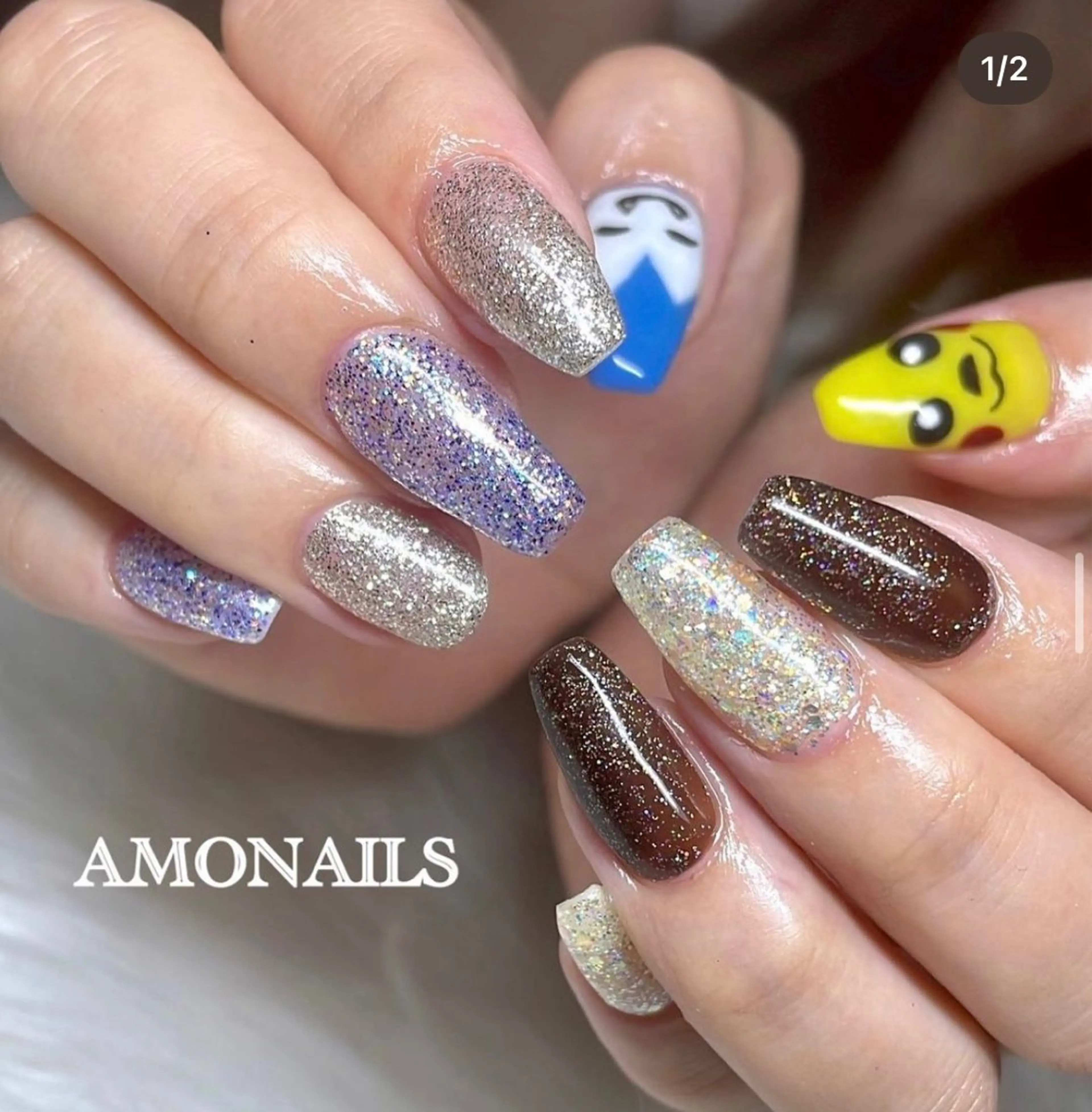 ネイル ジェルネイル ラメ(グリッター) ハンドネイル フットネイル AMONAILS *.のネイルデザイン