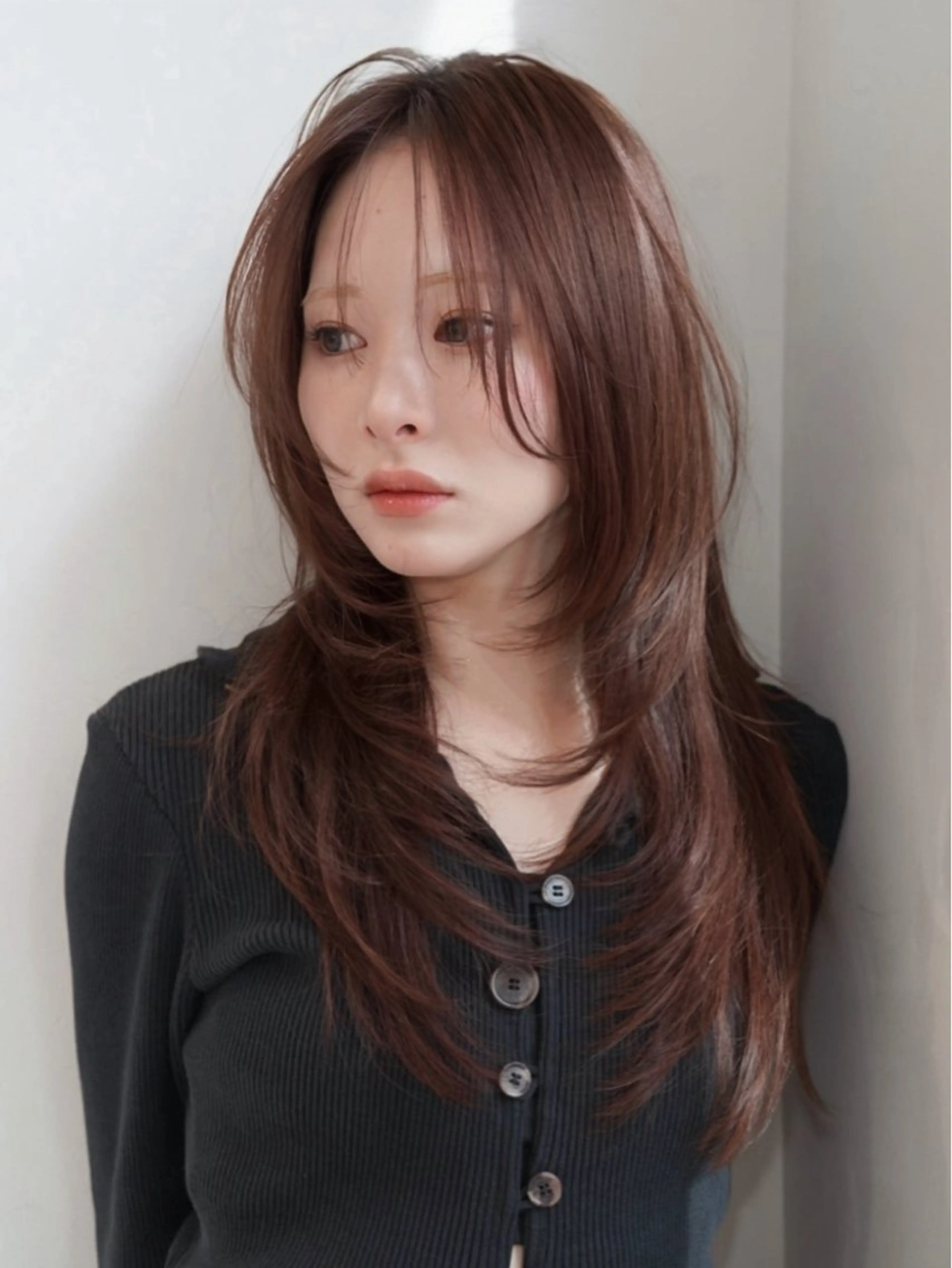 セミロング カラー ハッシュカット カット ヘアカラー トリートメント レイヤー/ブリーチ ♥️【木坂 桃歌】のヘアスタイル