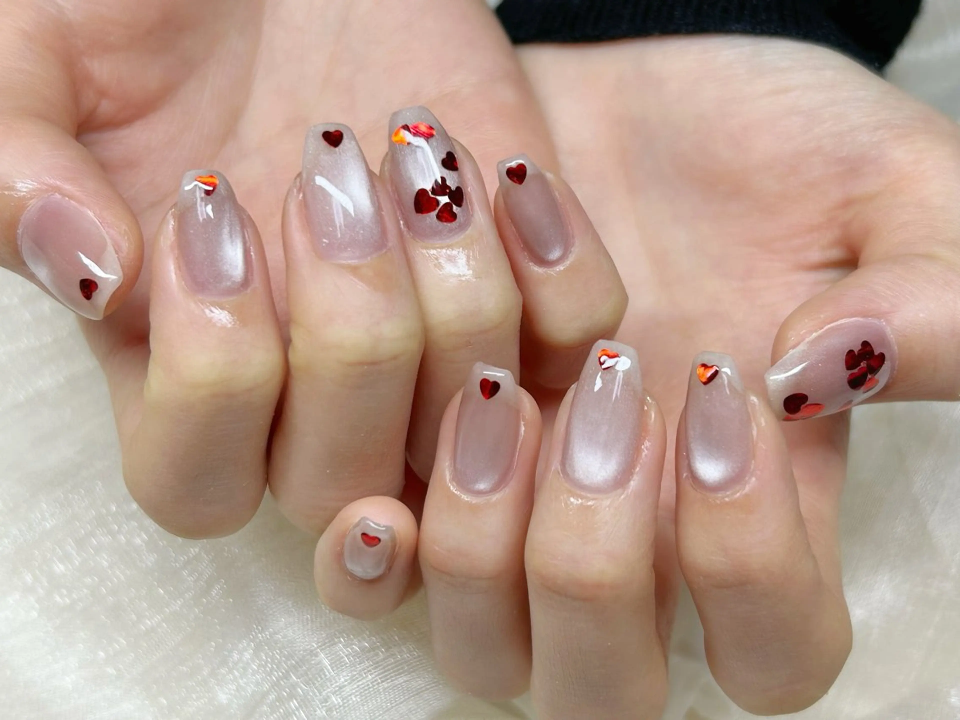 ネイル アートネイル 成人式 長さ出し フットネイル マグネットネイル ハンドネイル Lino Nailのネイルデザイン