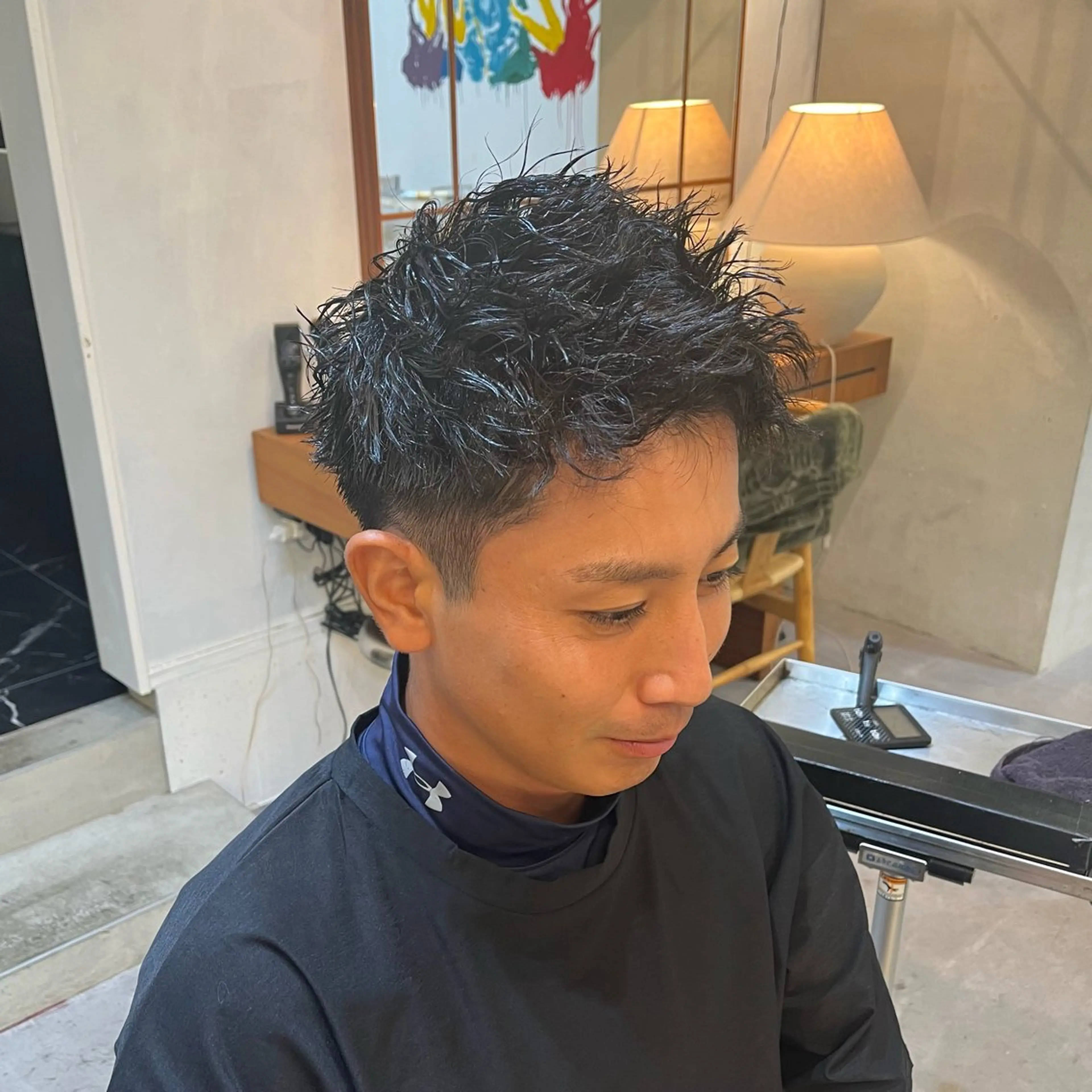 メンズ メンズパーマ スパイキーショート カット パーマ GISELA サリナのヘアスタイル