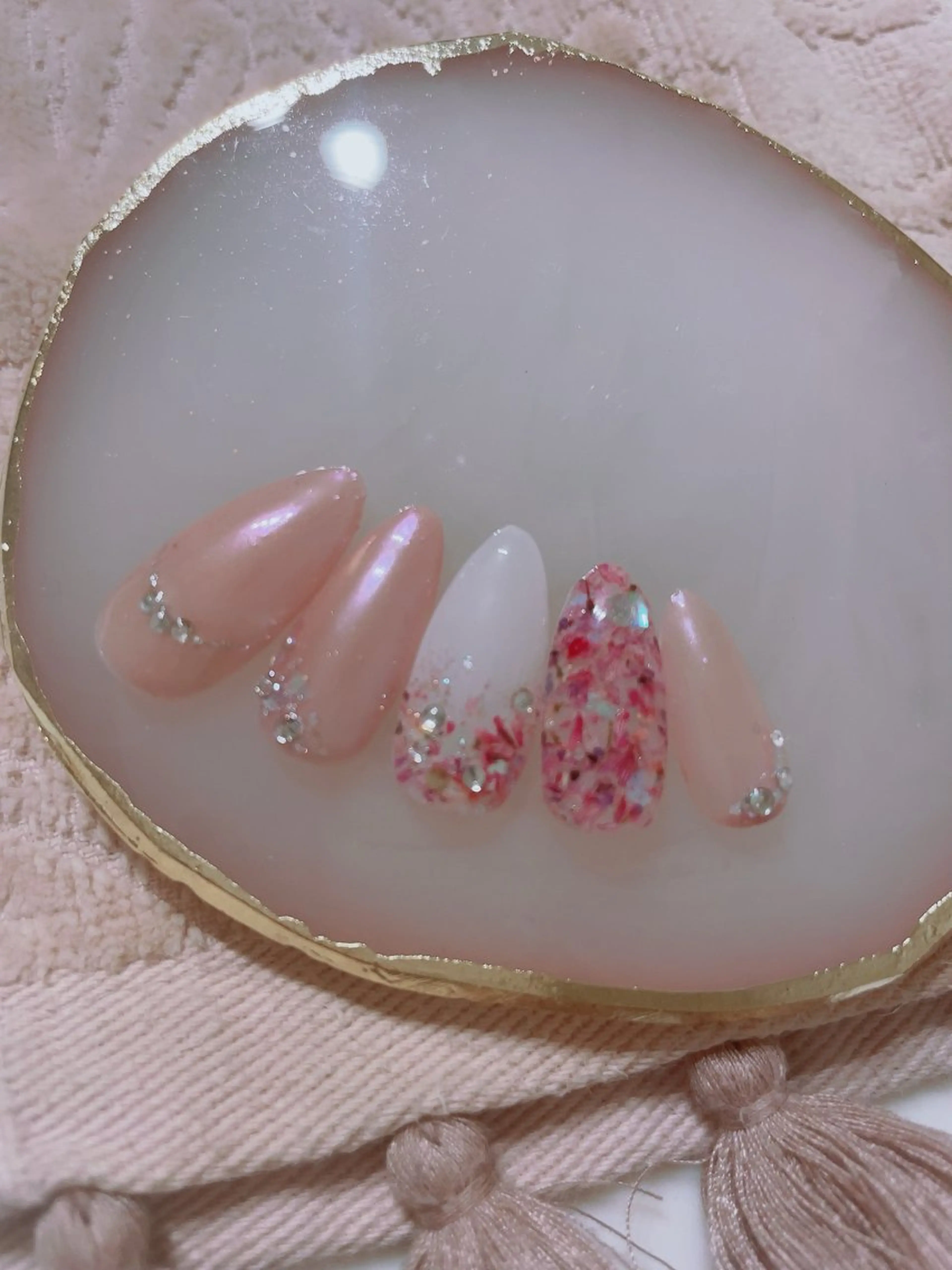ネイル フラワーネイル ピンク ハンドネイル * haruのネイルデザイン