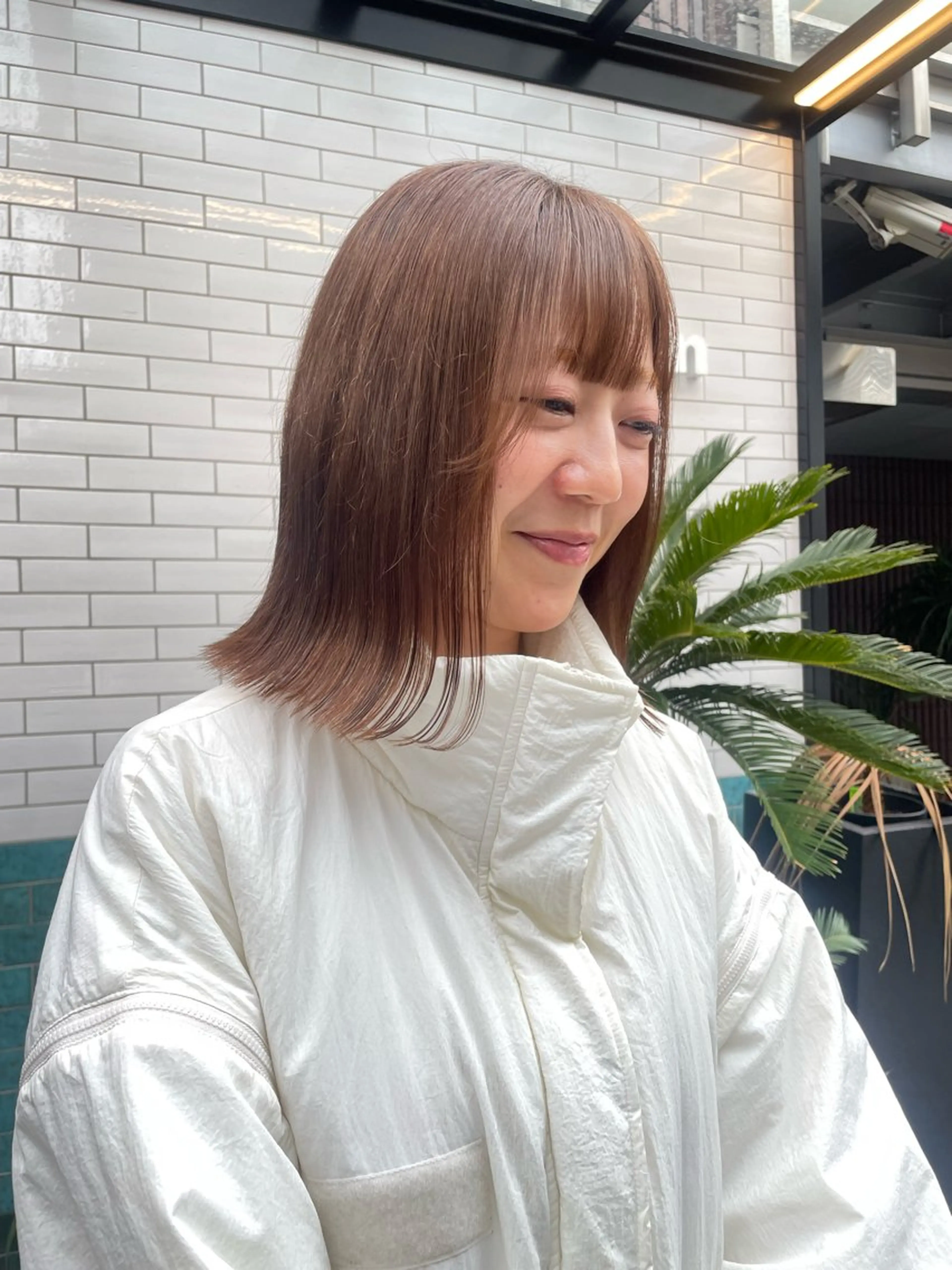 ミディアム カラー パーマ ヘアアレンジ カット トリートメント レイヤー/ 透明感カラー/マドカのヘアスタイル
