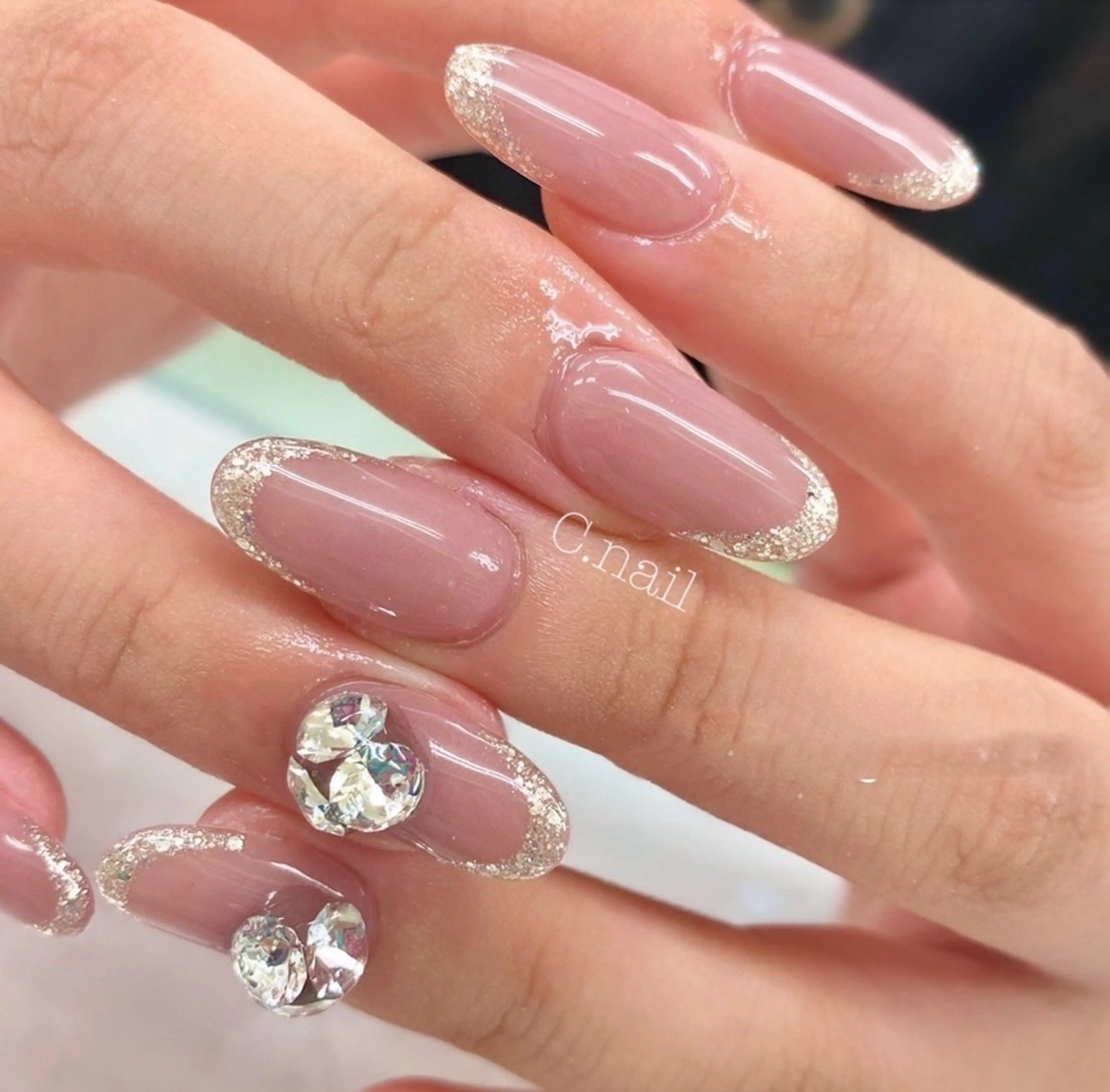 ネイル フレンチネイル ガラスフレンチ C.Nail &EYE筑紫駅のネイルデザイン