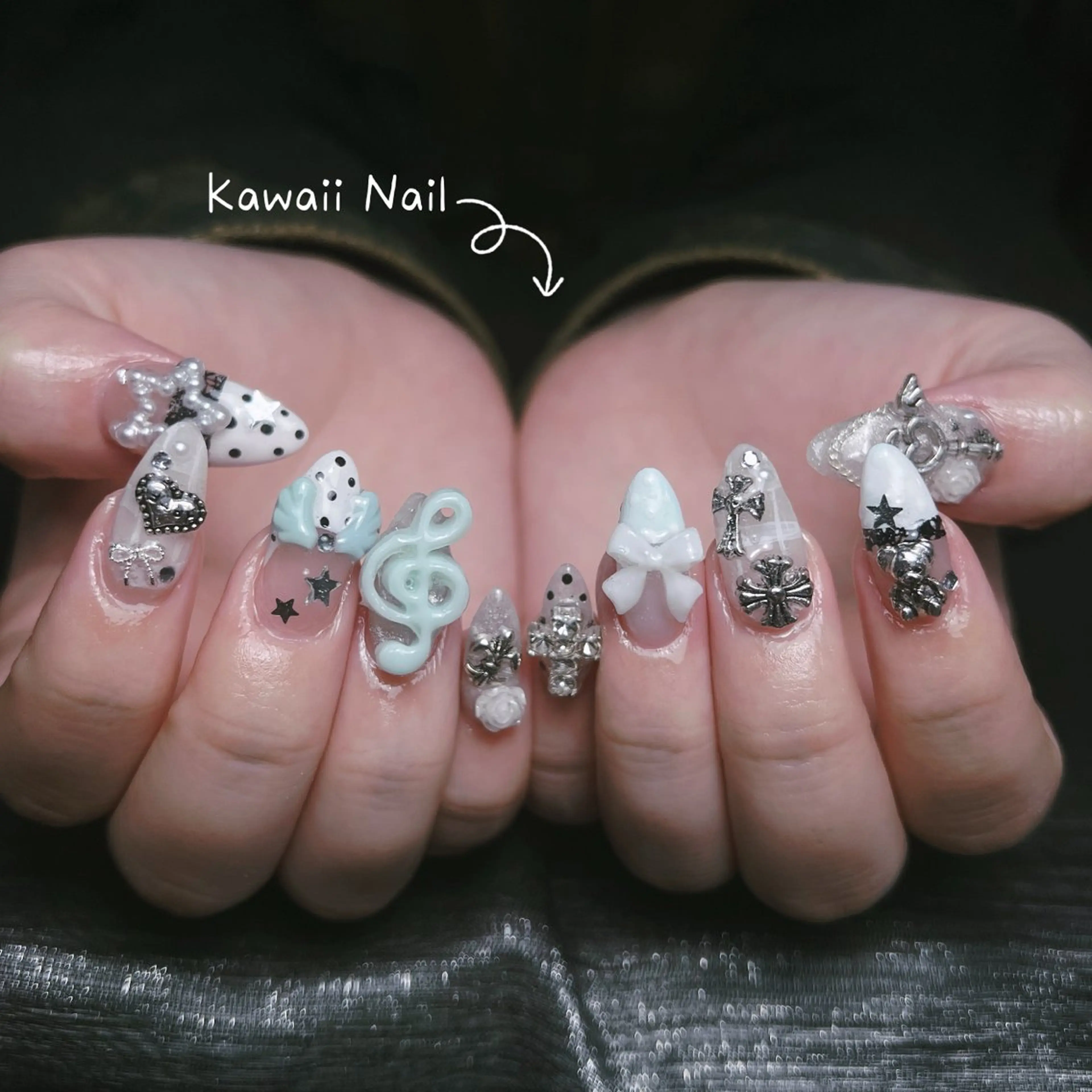 ネイル 長さ出し フレンチネイル ジェルネイル ガーリー 韓国ネイル ハンドネイル ハンドケア Kawaii _Nailのネイルデザイン