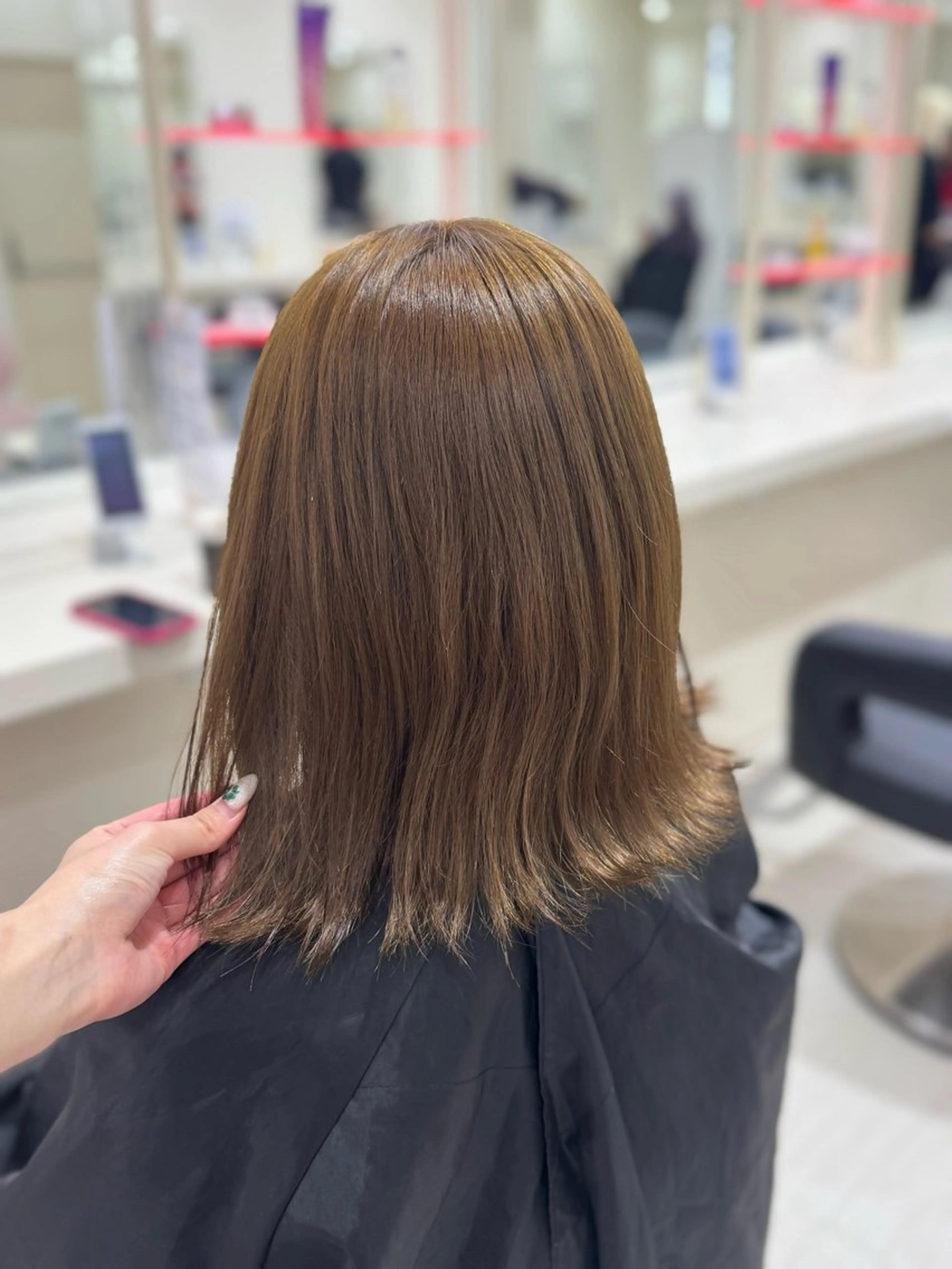 ミディアム カラー ヘアカラー 🩷モテ髪＆透明感 🩷ミルクティー🩷のヘアスタイル