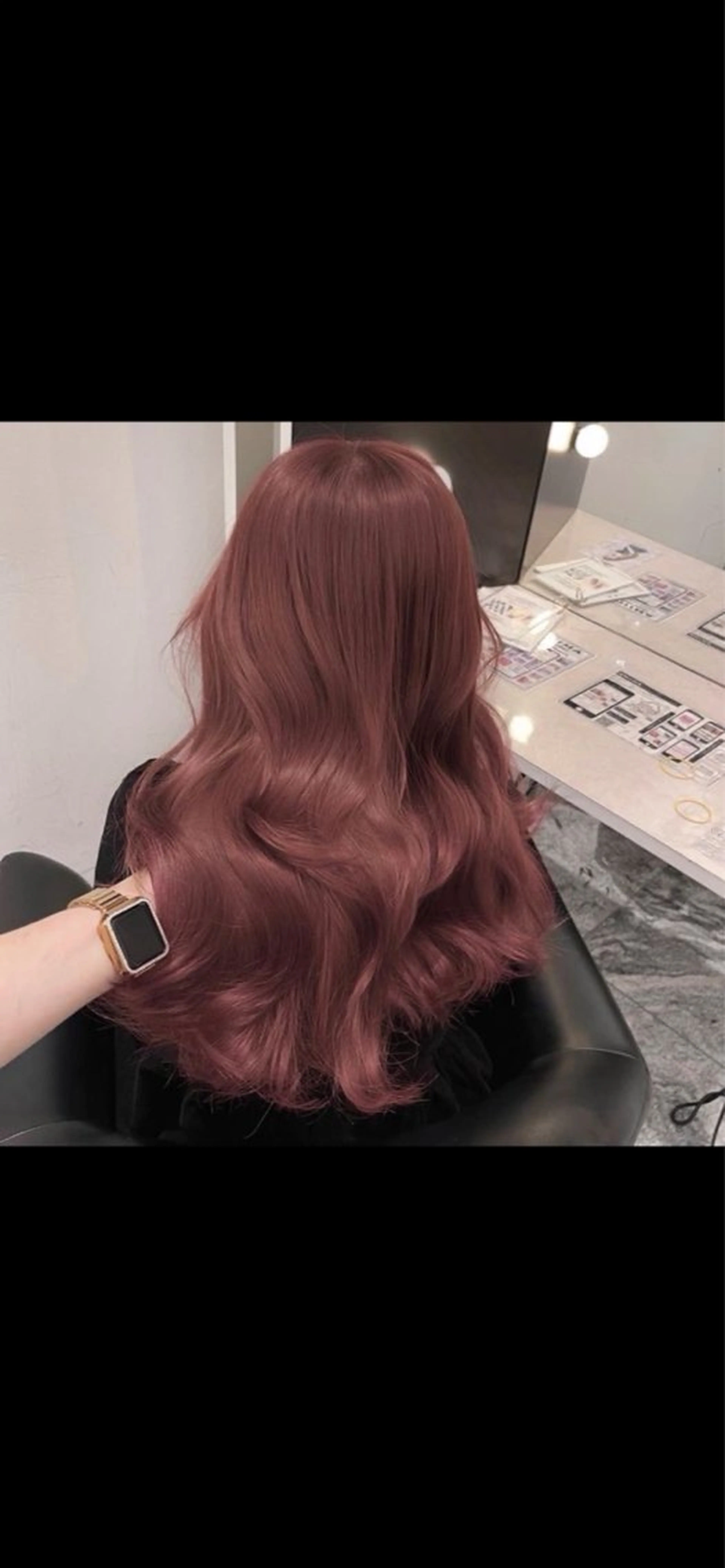 ロング カラー カット ヘアカラー ブリーチなし🍒中韓 /暖色系🍒のヘアスタイル