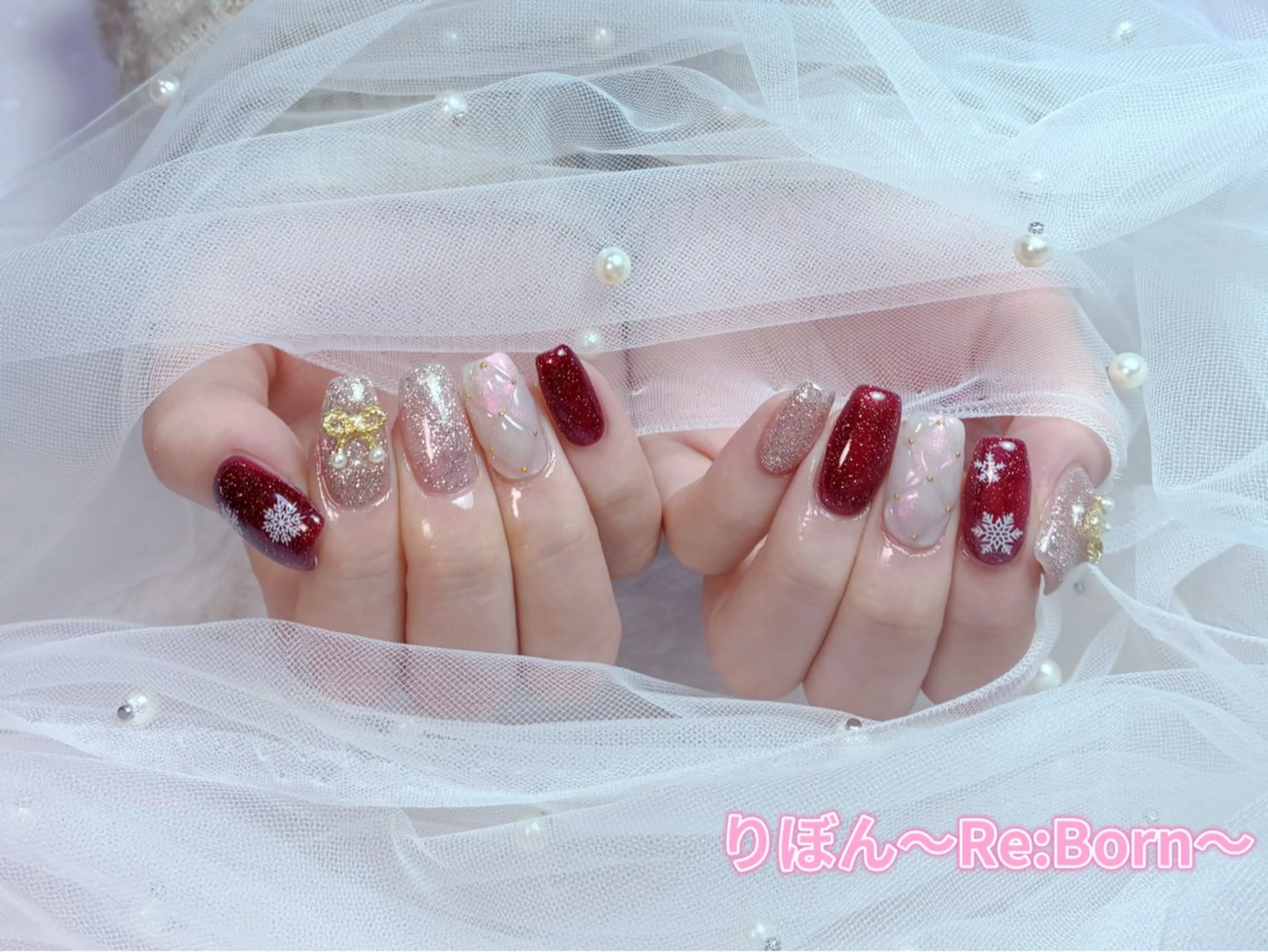 ミディアム りぼん Re:Bonrのネイルデザイン