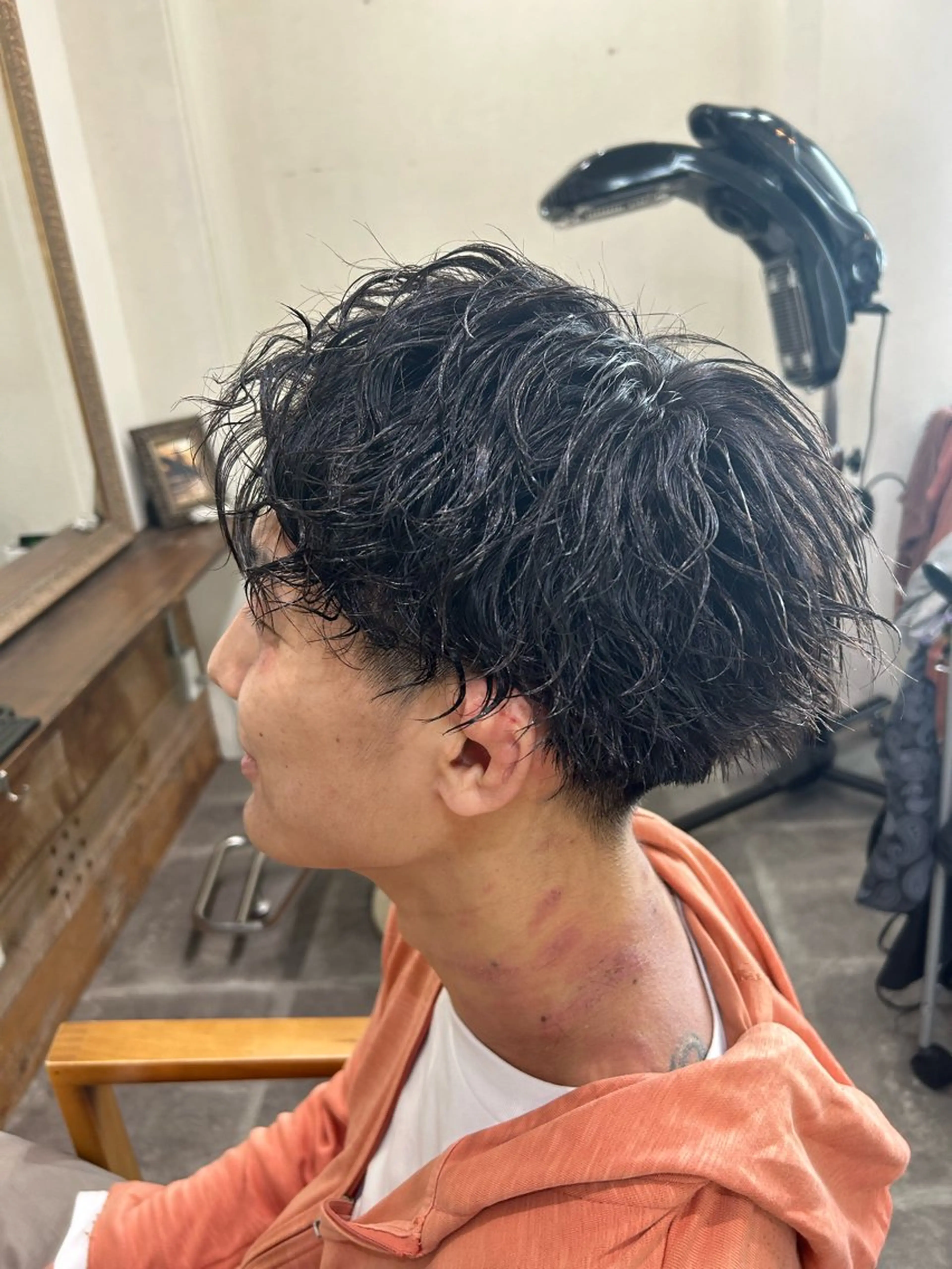 ショート パーマ メンズ メンズパーマ カット パーマ CECIL hair なんば店所属・メンズパーマ 艶髪☆店長☆有馬のヘアスタイル
