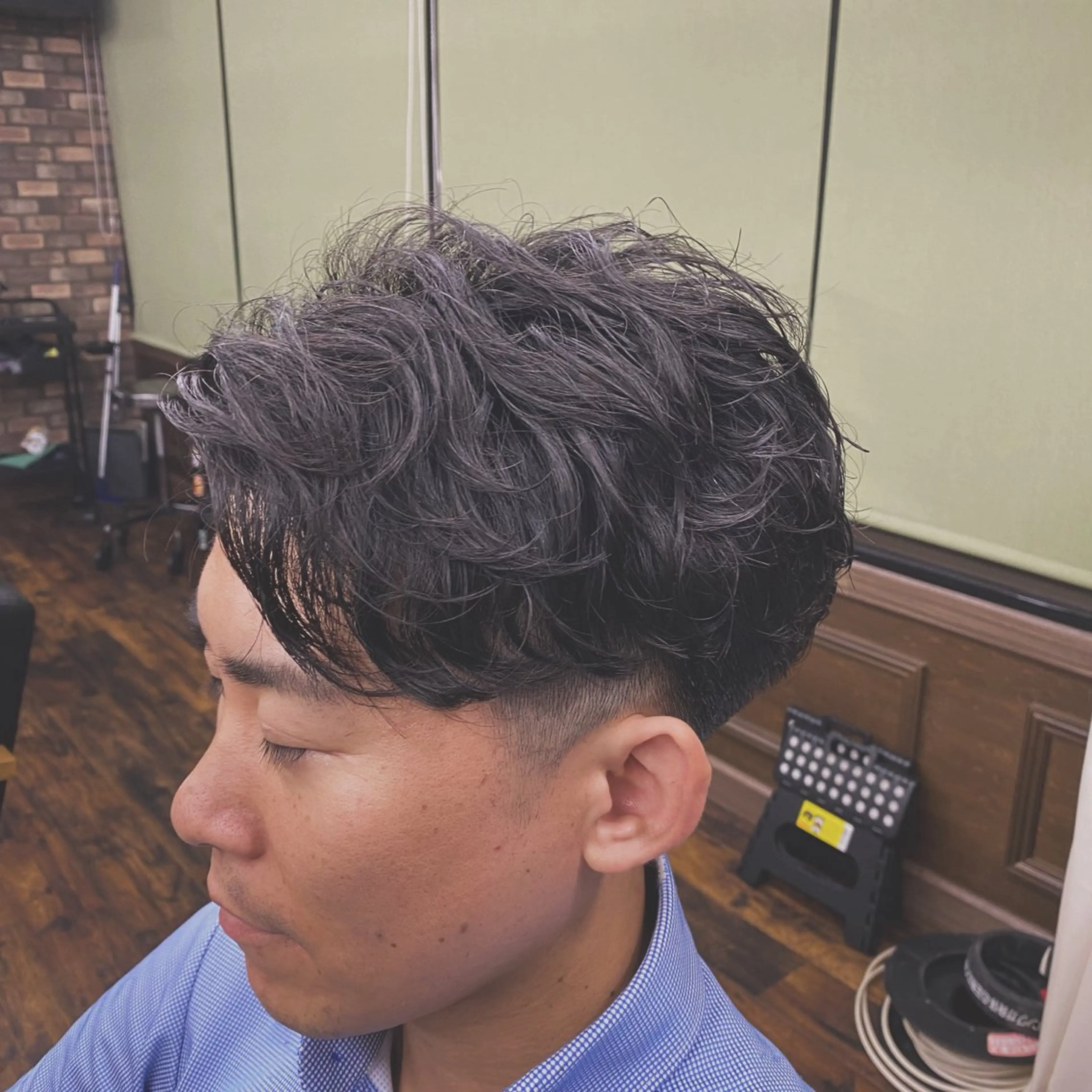 ミディアム パーマ カット パーマ Maison所属・メンズ特化 浜本志厳のヘアスタイル