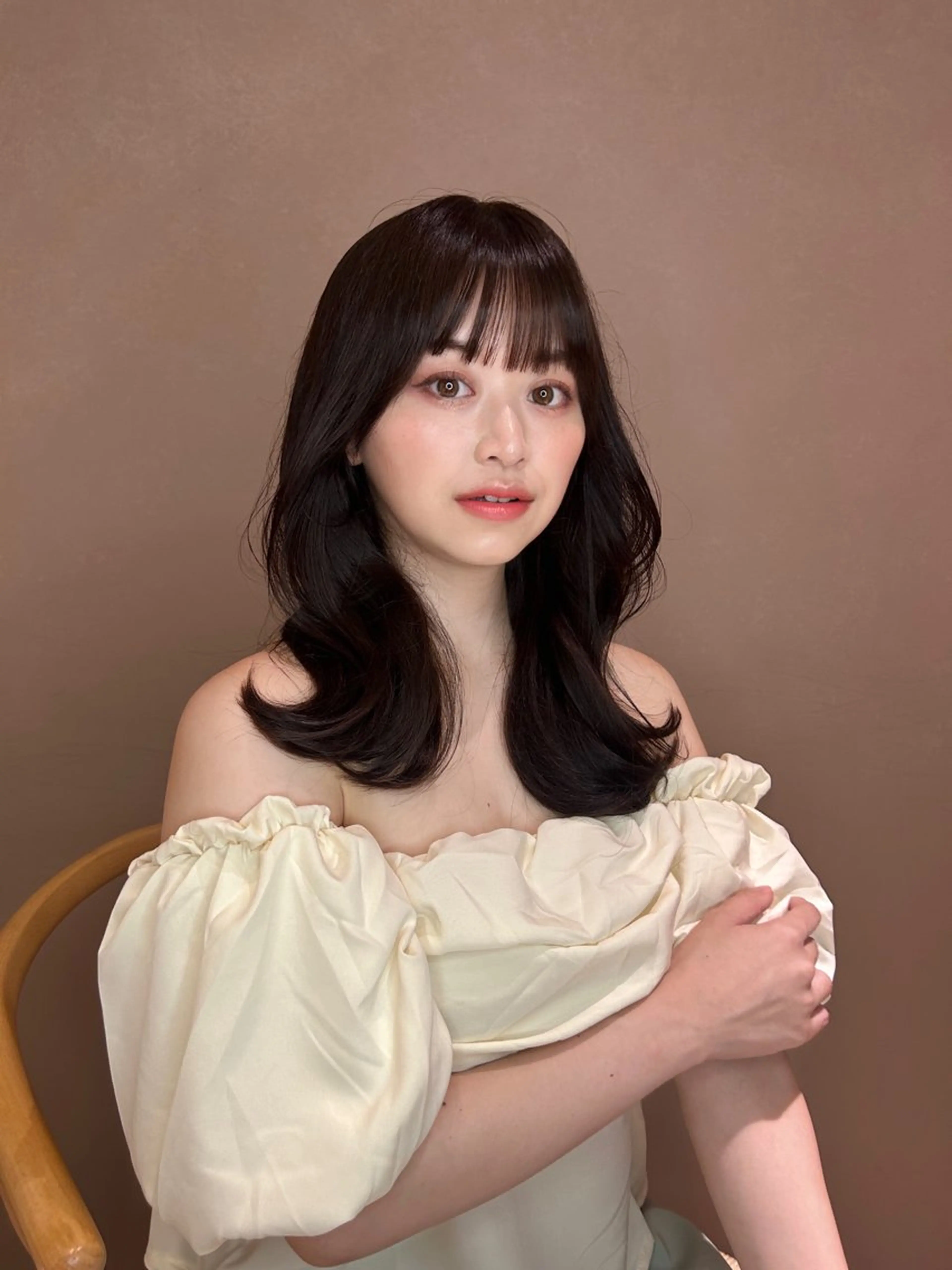 ミディアム カラー くびれヘア ミディアムヘア Chifumiのヘアスタイル