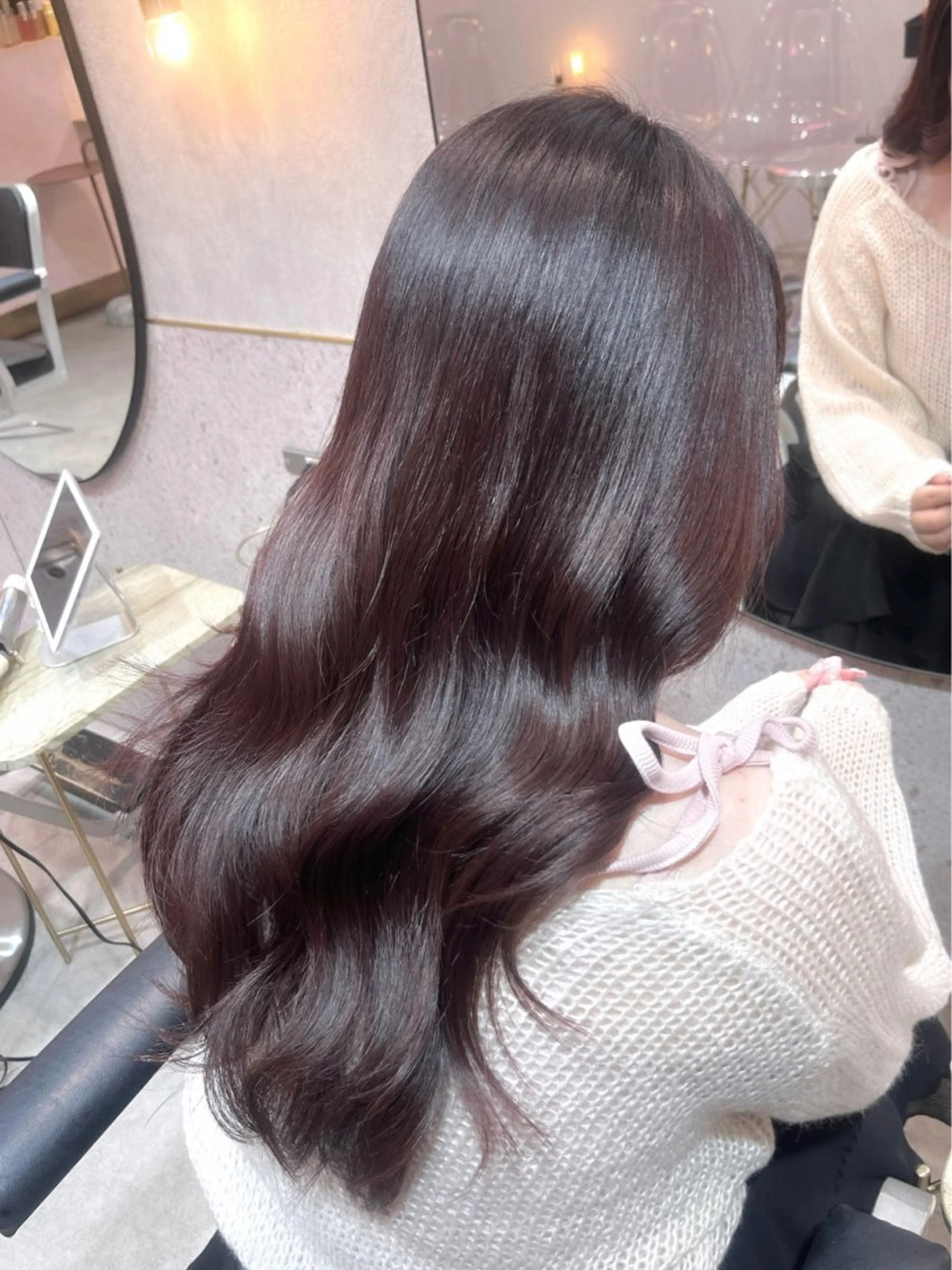 ロング 髪質改善 ロング トリートメント 暖色カラー/新宿/韓 国風レイヤー鮫島志穂のヘアスタイル