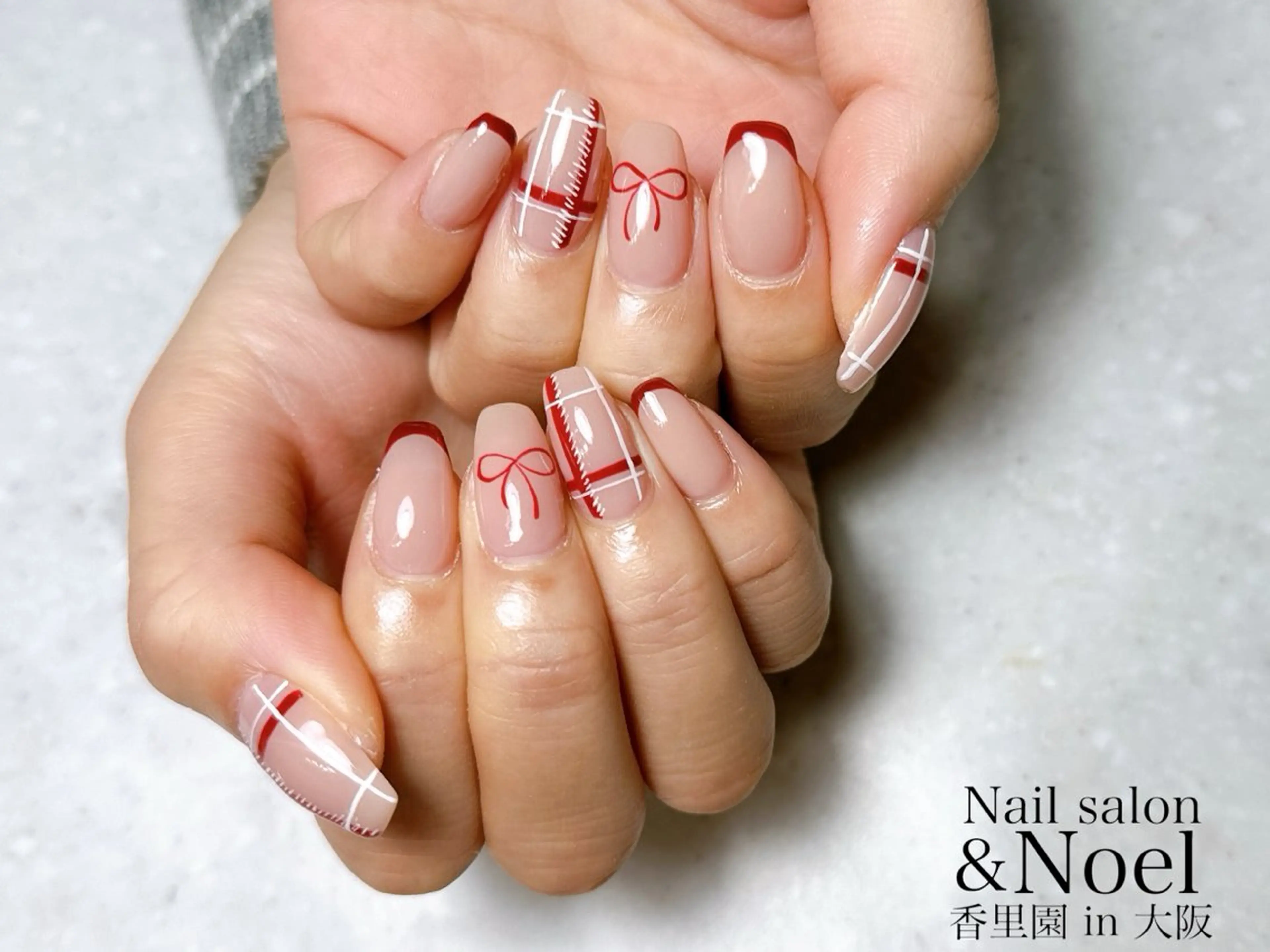 ネイル リボン ハンドネイル Nailsalon Noël所属・Nailsalon ＆Noelのネイルデザイン