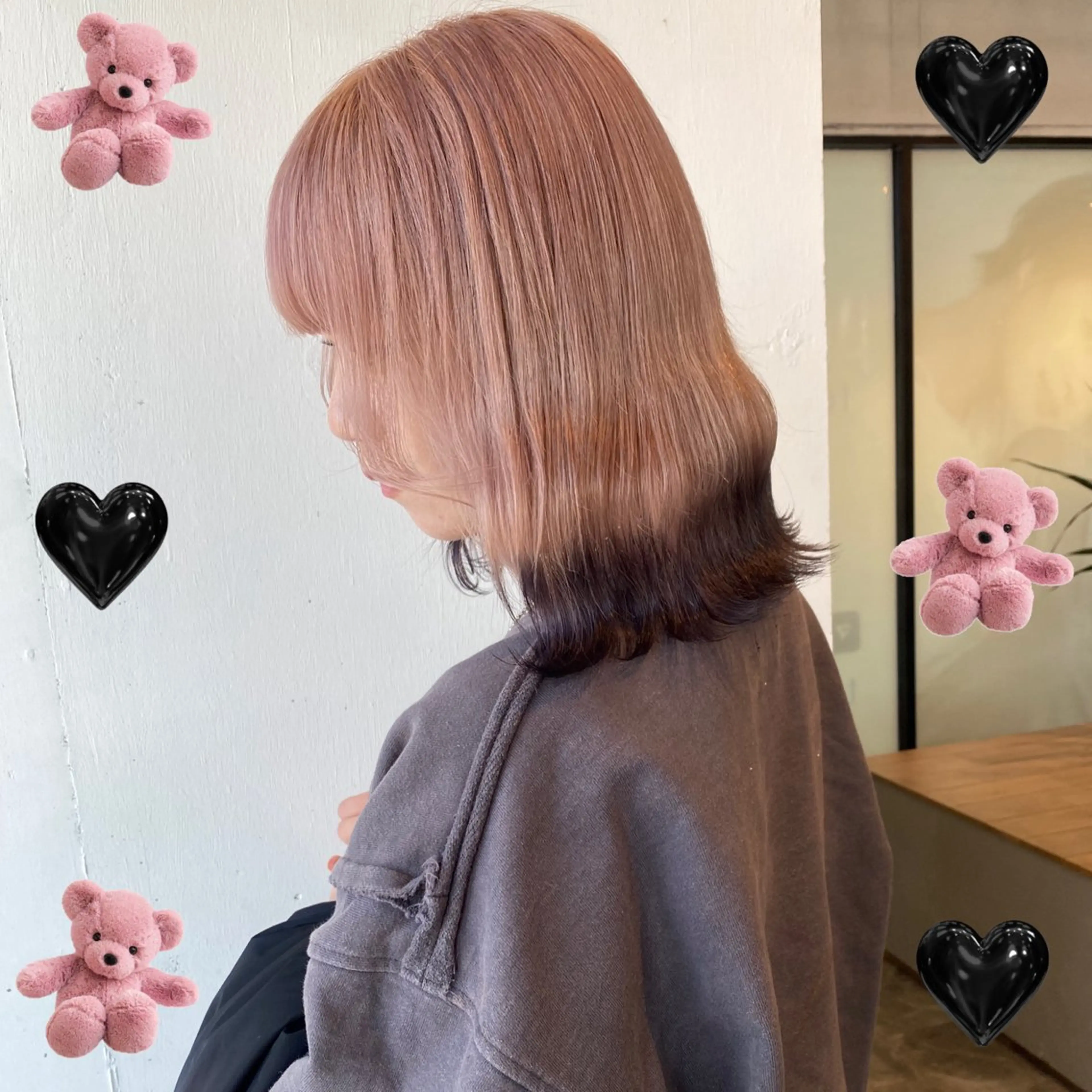 セミロング カラー ヘアカラー 韓国ヘア特化 💟 ララア 💟のヘアスタイル