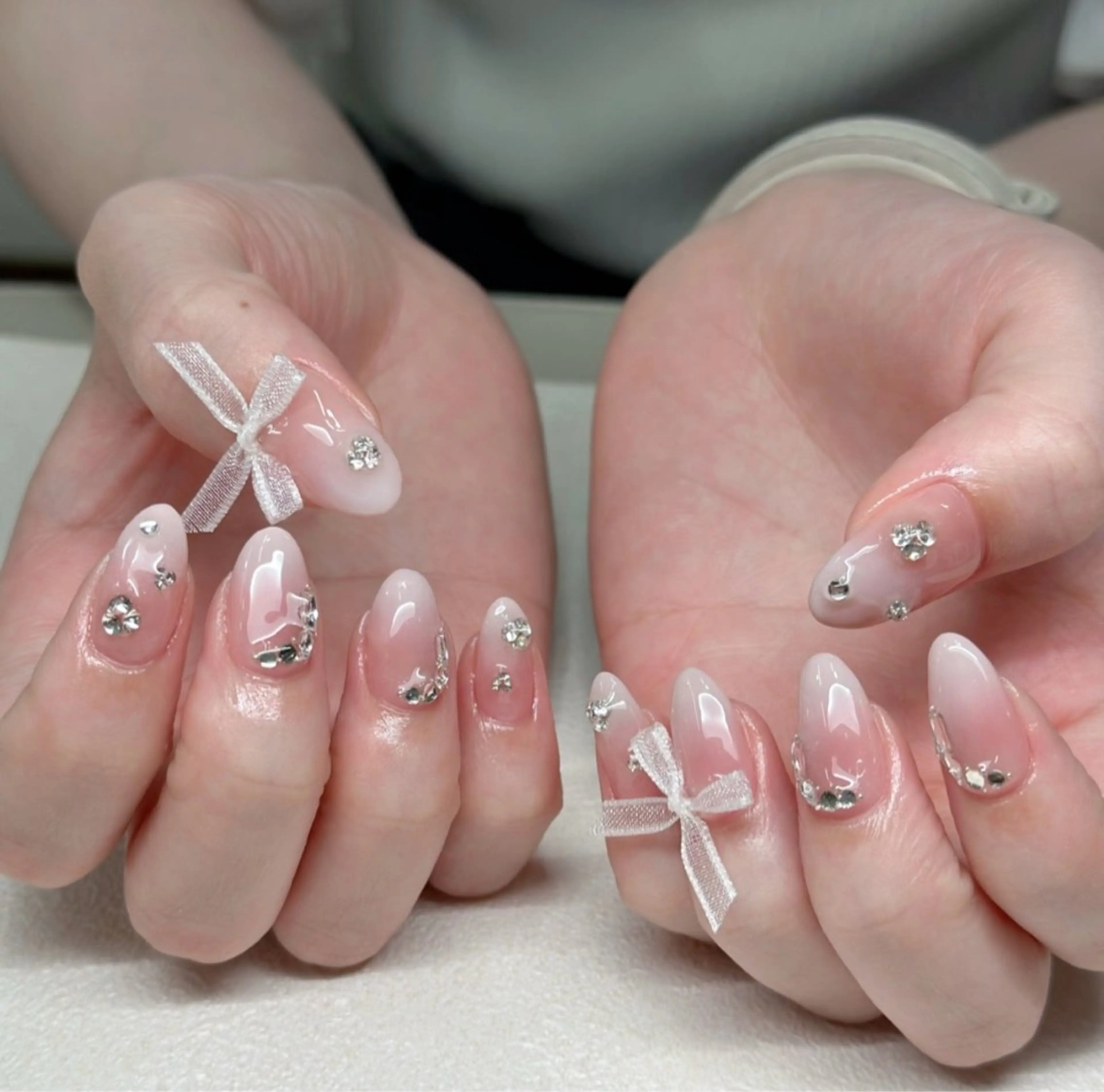 ネイル オーロラネイル ブルー チークネイル フットネイル フレンチネイル ハンドネイル HANA.NAILS所属・HANA 自宅サロンのネイルデザイン